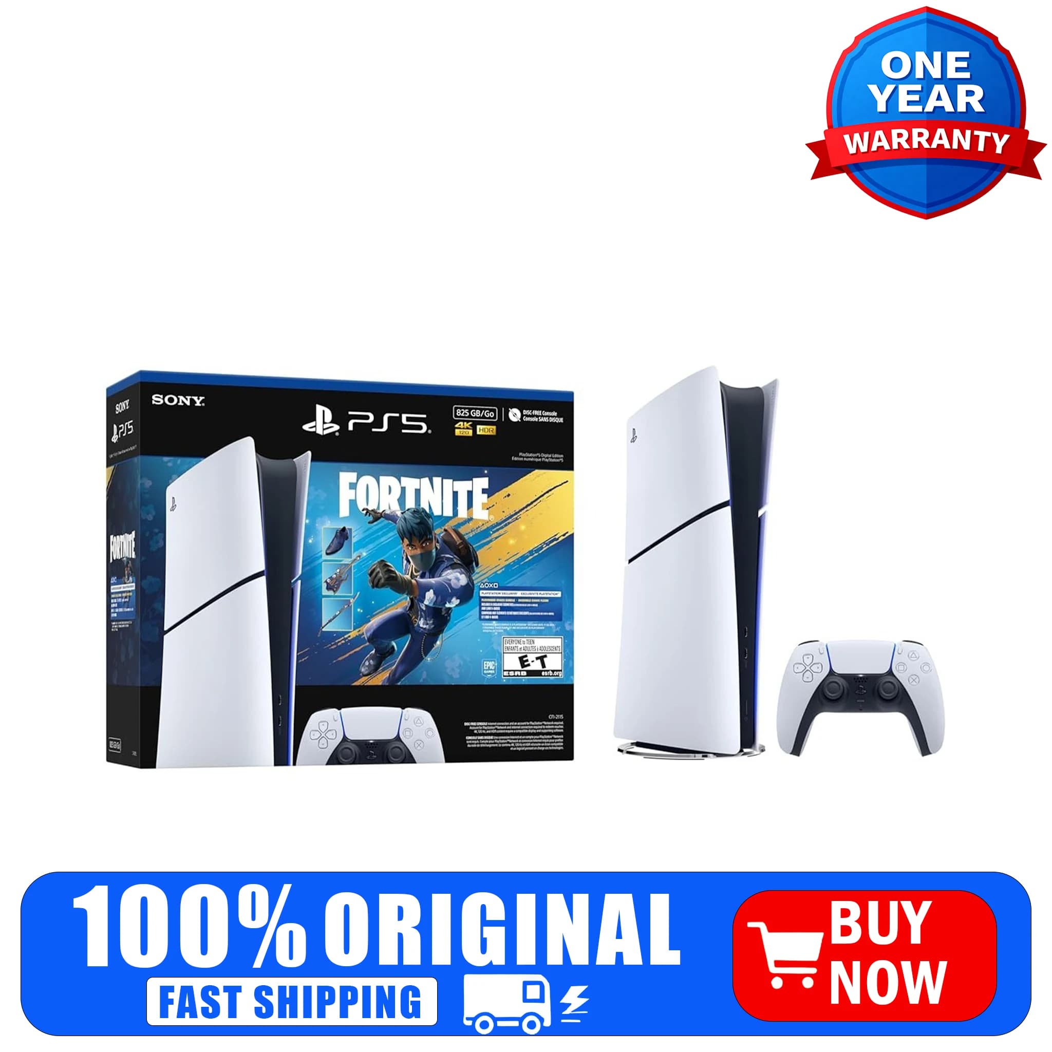 Console PlayStation 5 Digital Edition (825 GB) - Pacchetto Fortnite Flowering Chaos