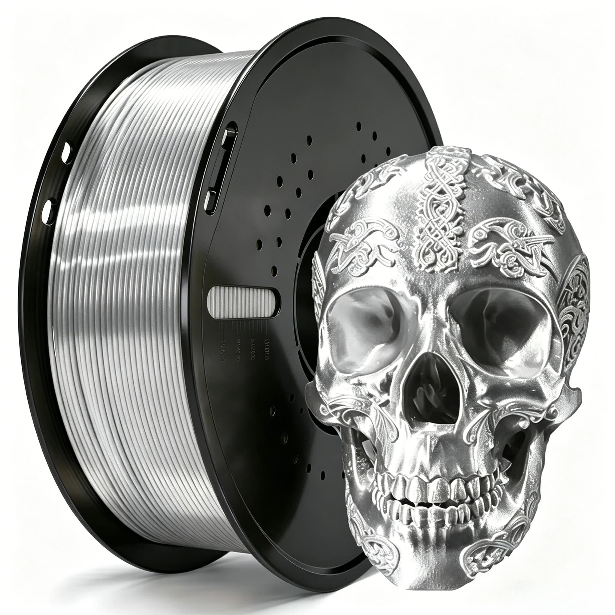Silk Silver PLA Filament 1.75 mm 3D Printing Filament 1kg Spool 3D Printer Material Shine Silky Shiny Metallic Metal Silk