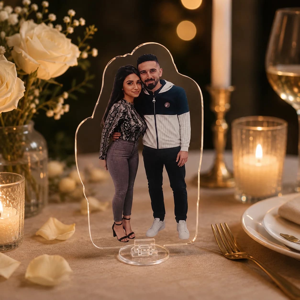 Custom photo acrylic mini stand, 2D flat transparent desktop decoration, customizable with 1 piece for characters/couples
