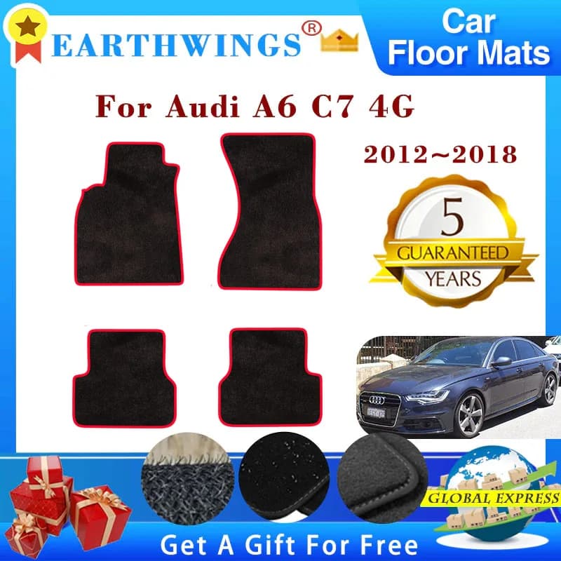 For Audi A6 C7 4G 2012 ~ 2018 2013 2014 Carpets Panel Pedals Caps Cape Mats Cover Foot Relief Wall decals Car accessories