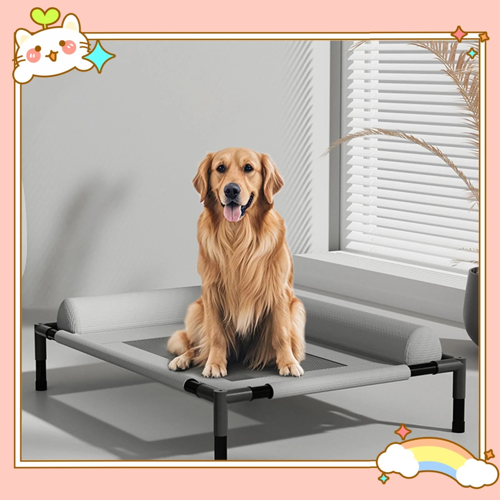 Letto per cani con raffreddamento elevato Amaca per cani lavabile portatile Letto per gatti per cani Cuccia per cani portatile con lettino in rete traspirante