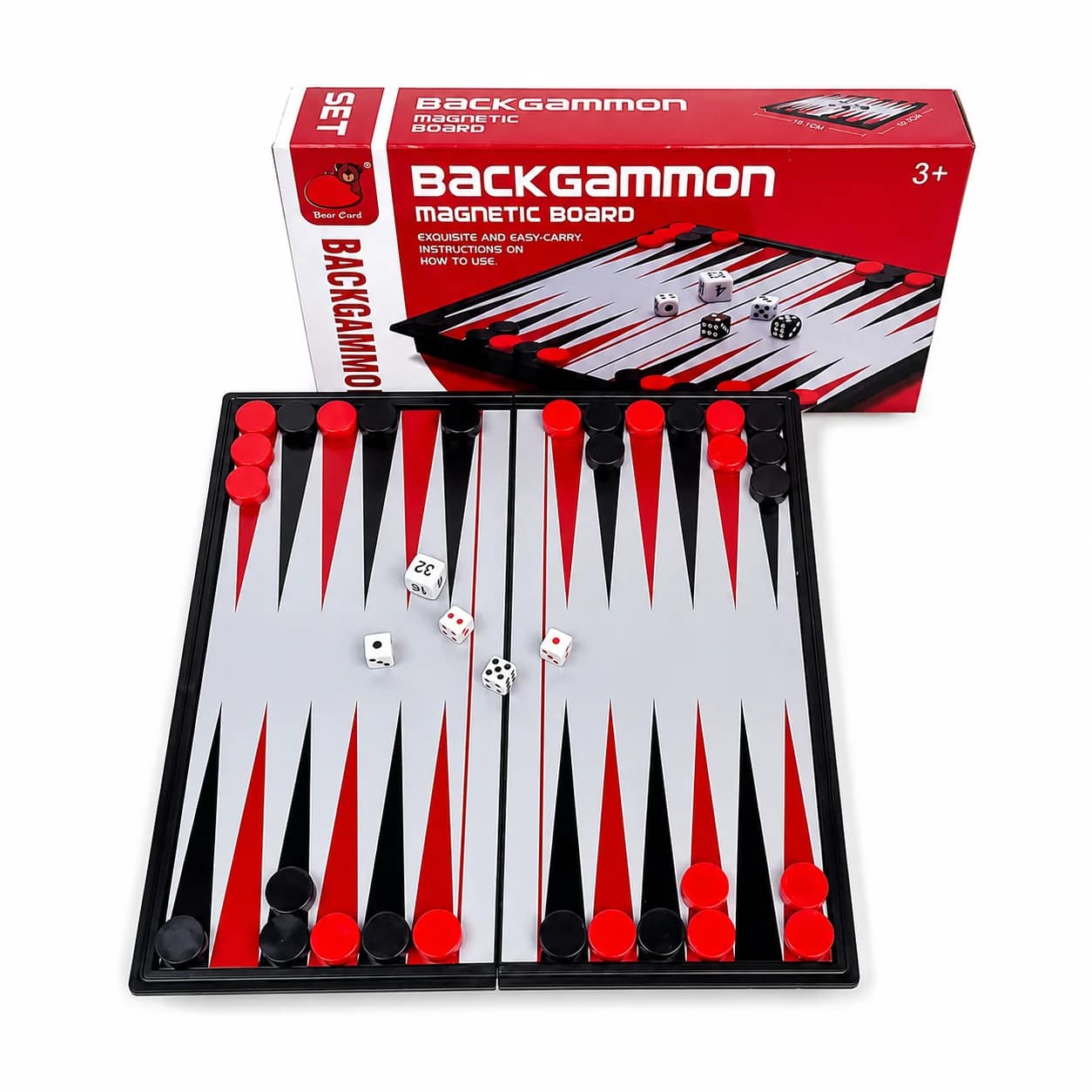 19.1x19.7cm Folding Magnetic Backgammon Set with Carry Box Safe Portable Travel Educational Puzzle Toy Gift