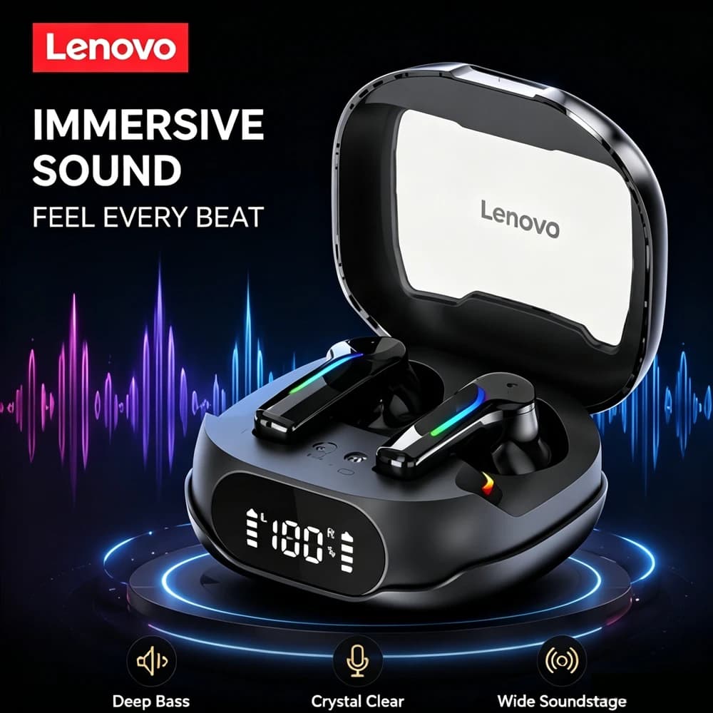 Cuffie da gioco Lenovo TG101 Auricolari wireless Bluetooth 6.0 con riduzione del rumore a bassa latenza Cuffie per eSport Versione originale Lenovo