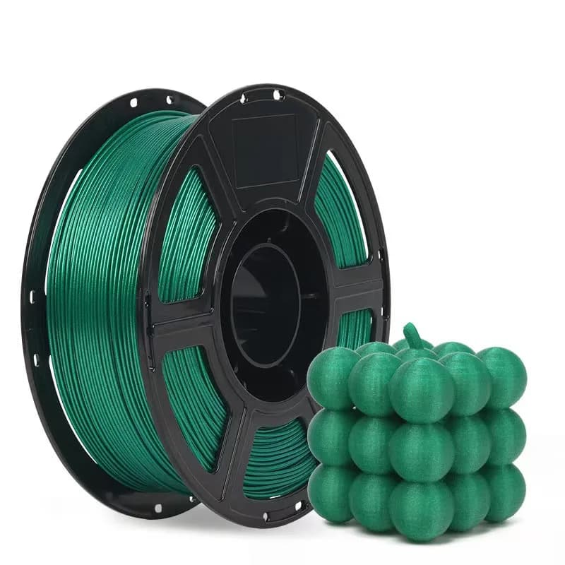 Filament PLA Green Silk 1.75 mm for 3D Printing, 250g/500g Bobbin, 3D Printer Material, Polished Effect and Metallic