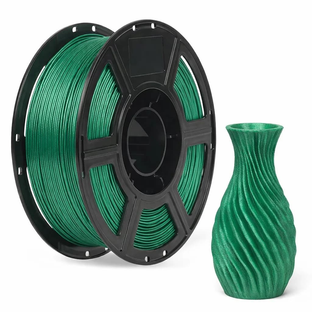 Filament PLA Green Silk 1.75mm Diameter, 250g/500g Coil for 3D Printer, Polished Metallic Finish, 3D Printing Material