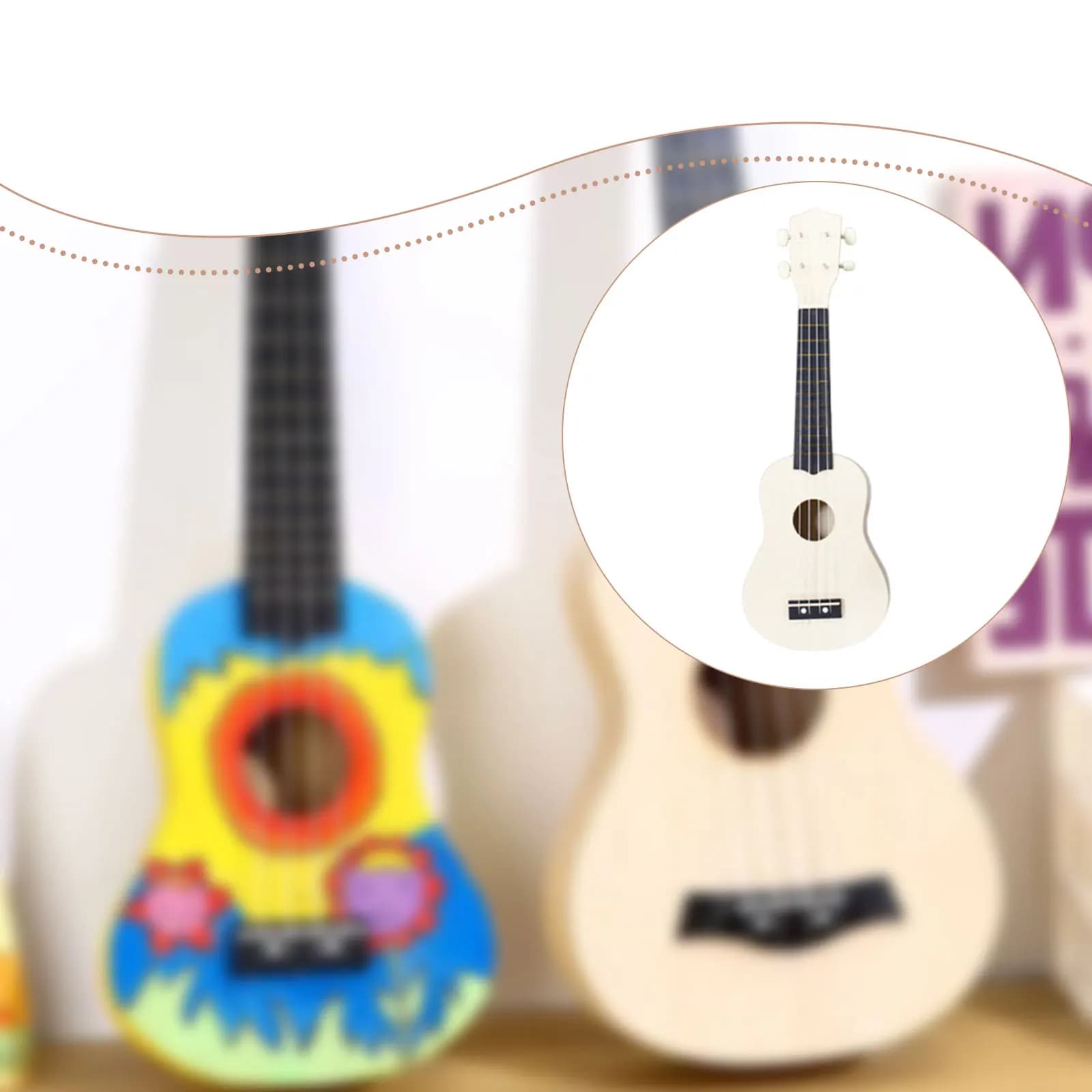 Kit chitarra ukulele fai da te da 21 pollici Materiale per strumenti musicali all'ingrosso con accessori completi per la campagna artigianale artigianale dei bambini
