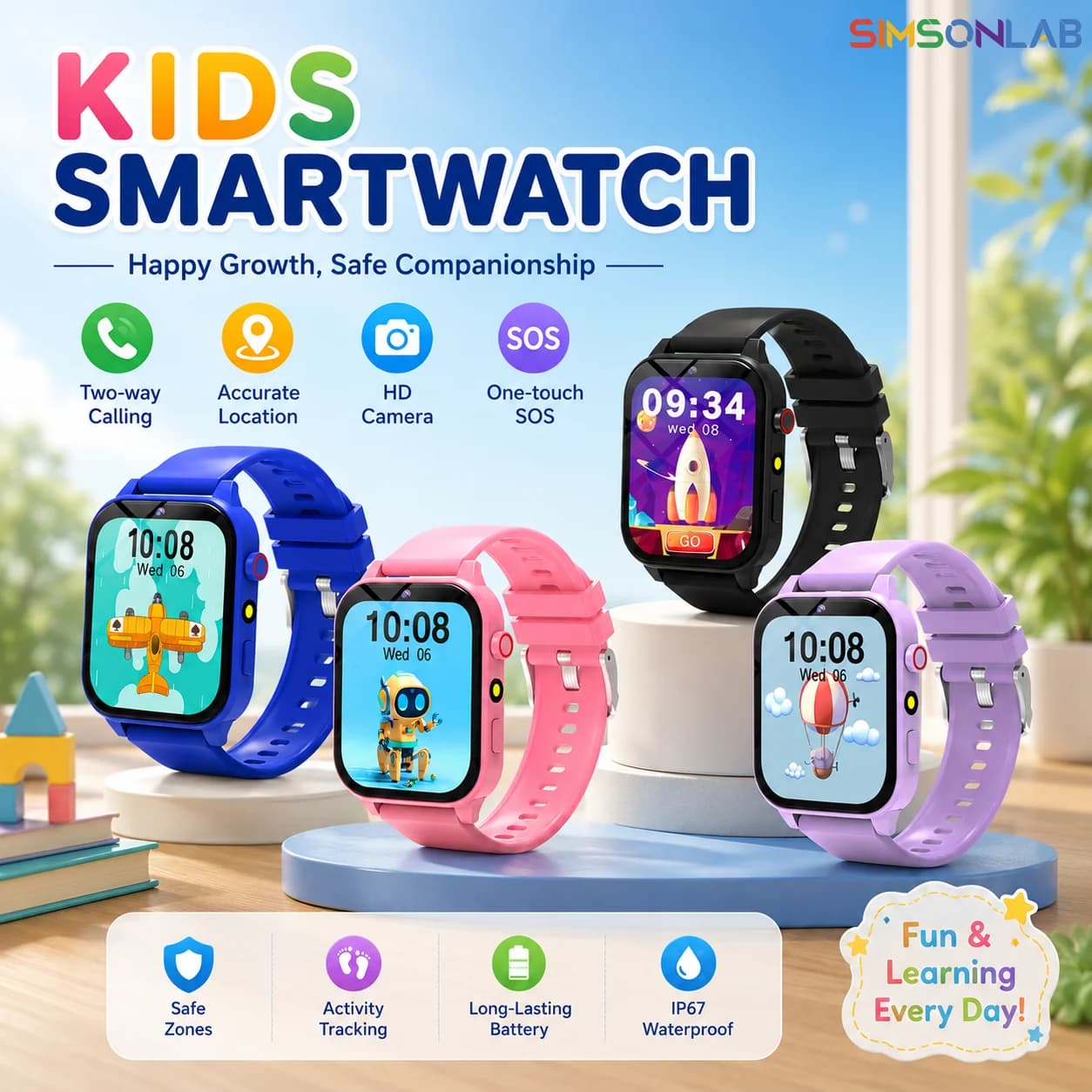 Kids Smartwatch Game Flashlight Toy Waterproof Electronics Touch Screen HD Camera Alarm Children watch Boy Girl Birthday Gift