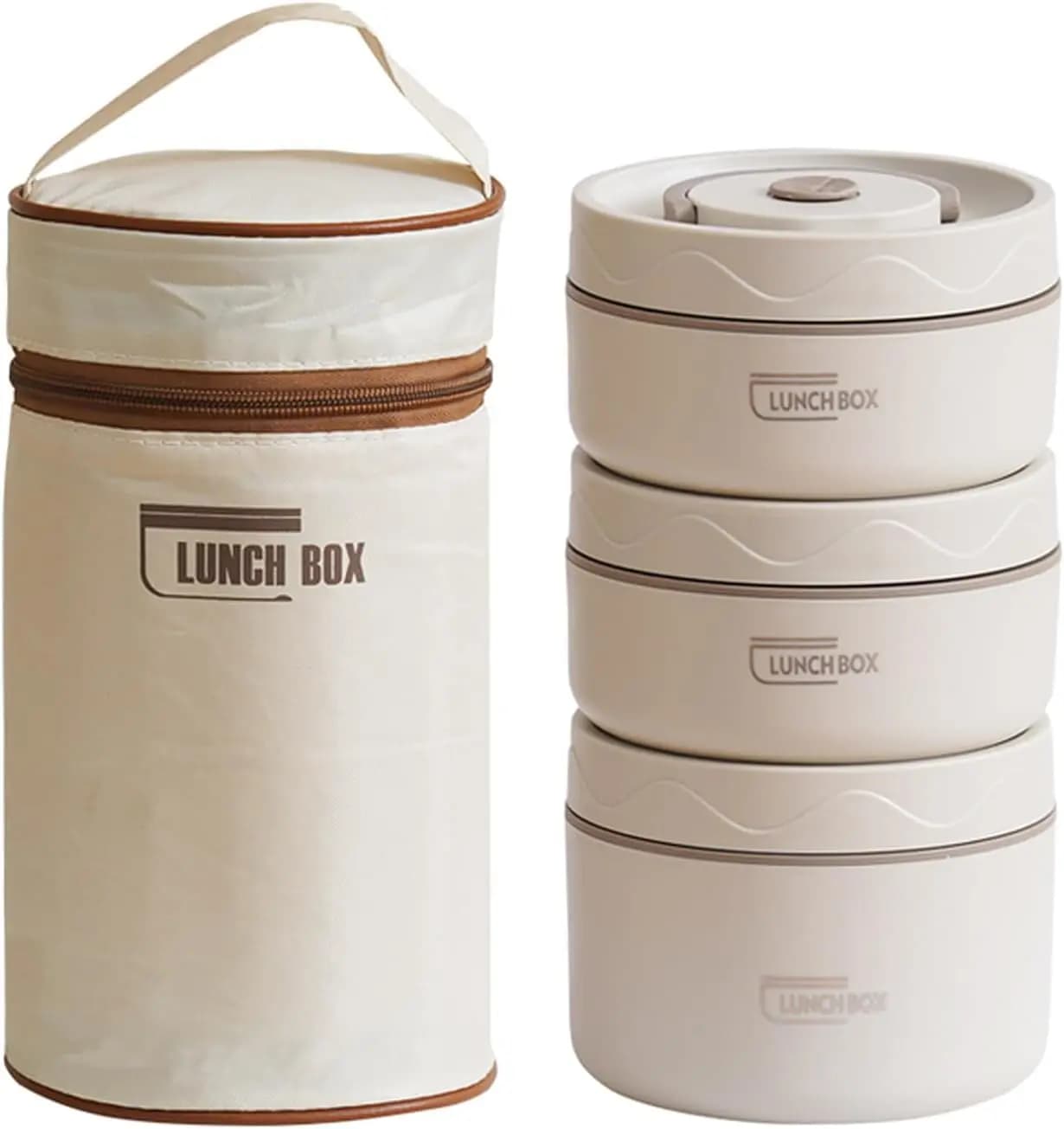 Scatola per pranzo/nack a tre strati isolata in acciaio inossidabile sottovuoto a prova di perdite e isolata con borsa isolante