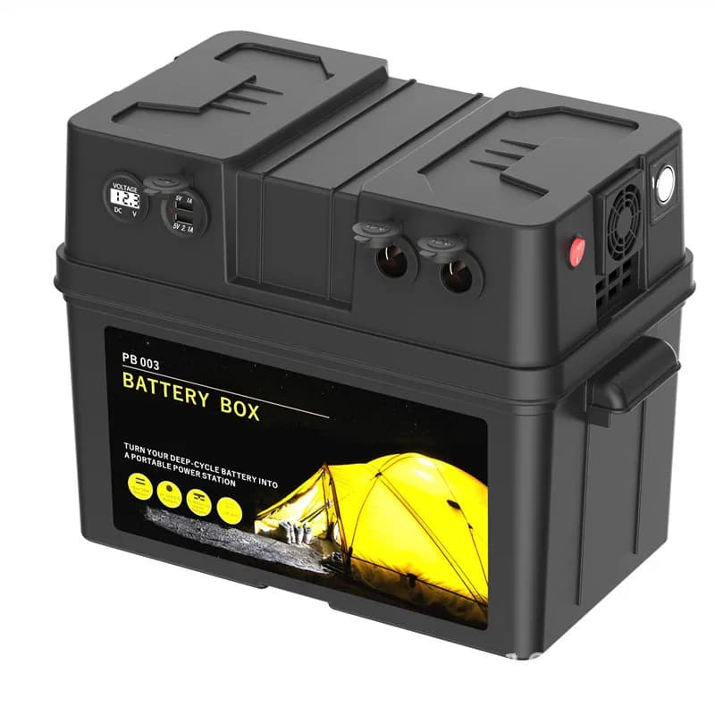 Scatola batteria LiFePo4 12V portatile da esterno, custodia per batteria, accumulo di energia, alimentazione di emergenza, uscita USB, scatola batteria multifunzione