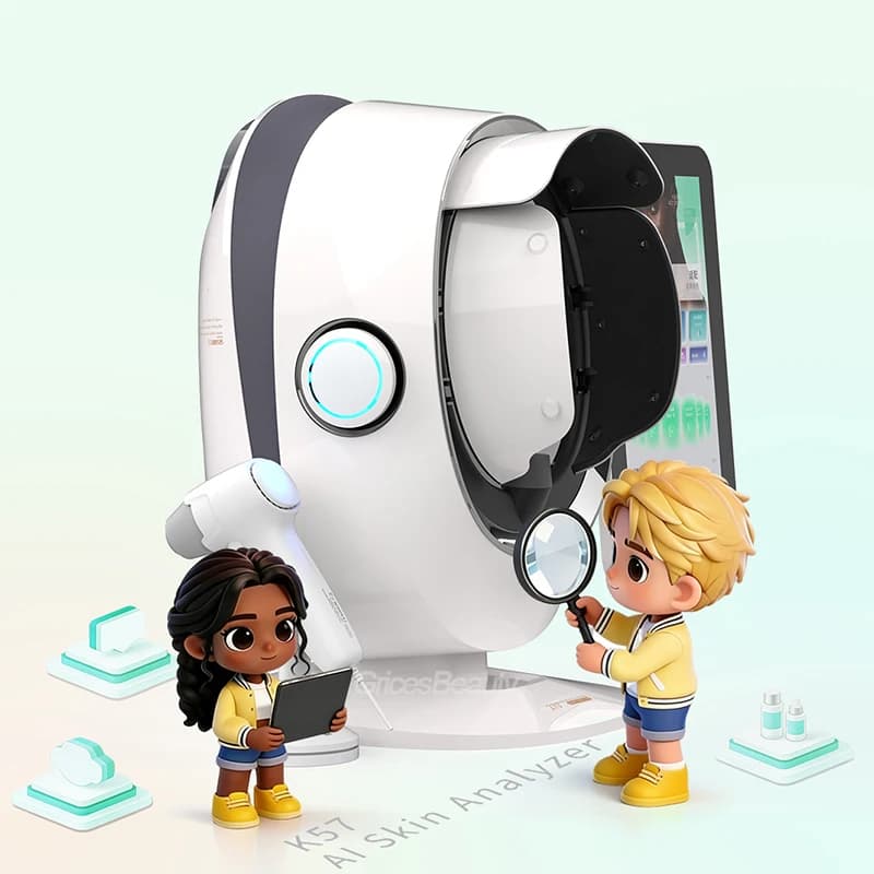 Mogee K57 AI Intelligent Skin Analyzer Head Facial Analysis 3D Microscopic Examination Pore Analysis Salon Beauty Equipment