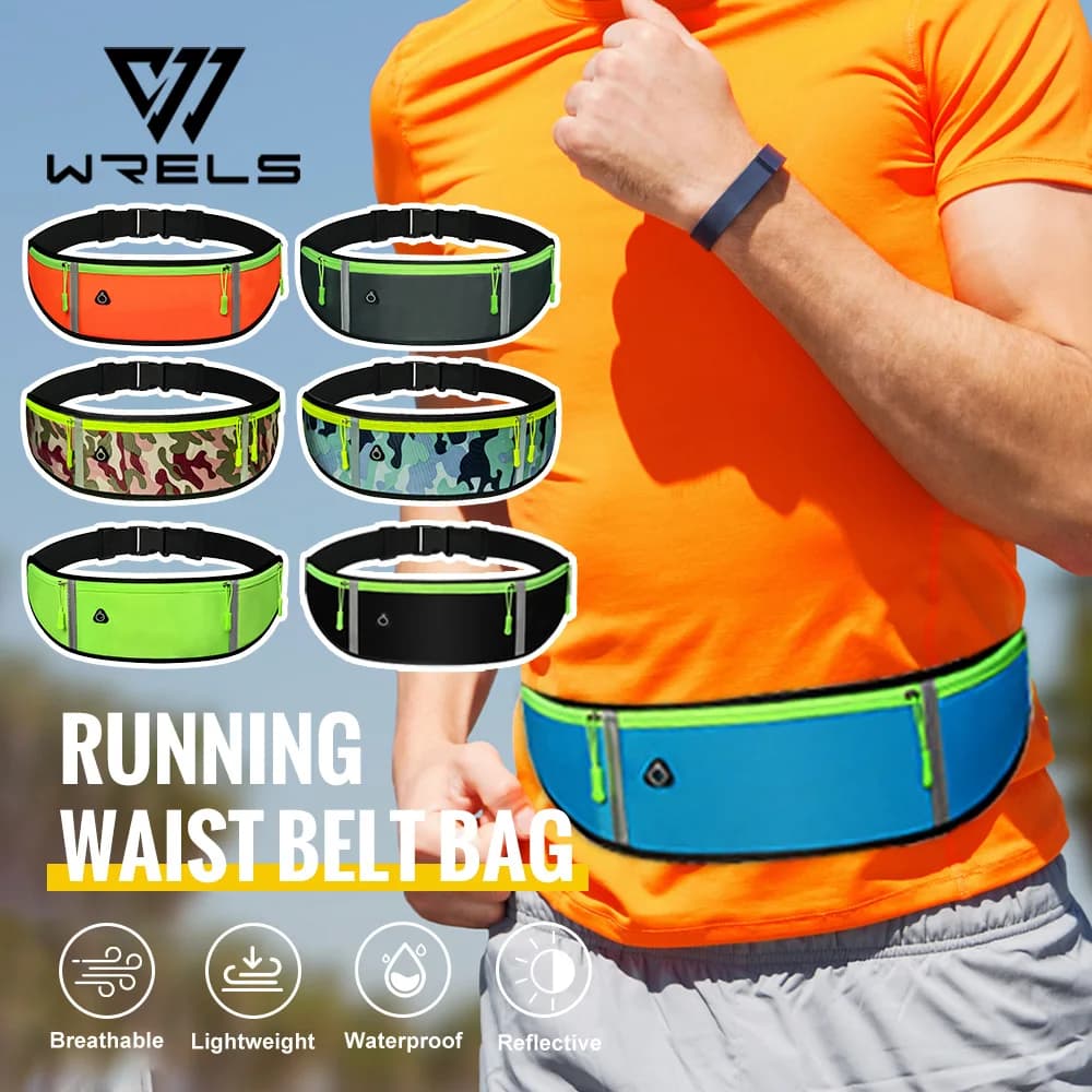 WRELS Running Waist Waist Man Women Sports Waist Sports Waist Waist Lightweight and Waterproof Reflective Running Waist Bag
