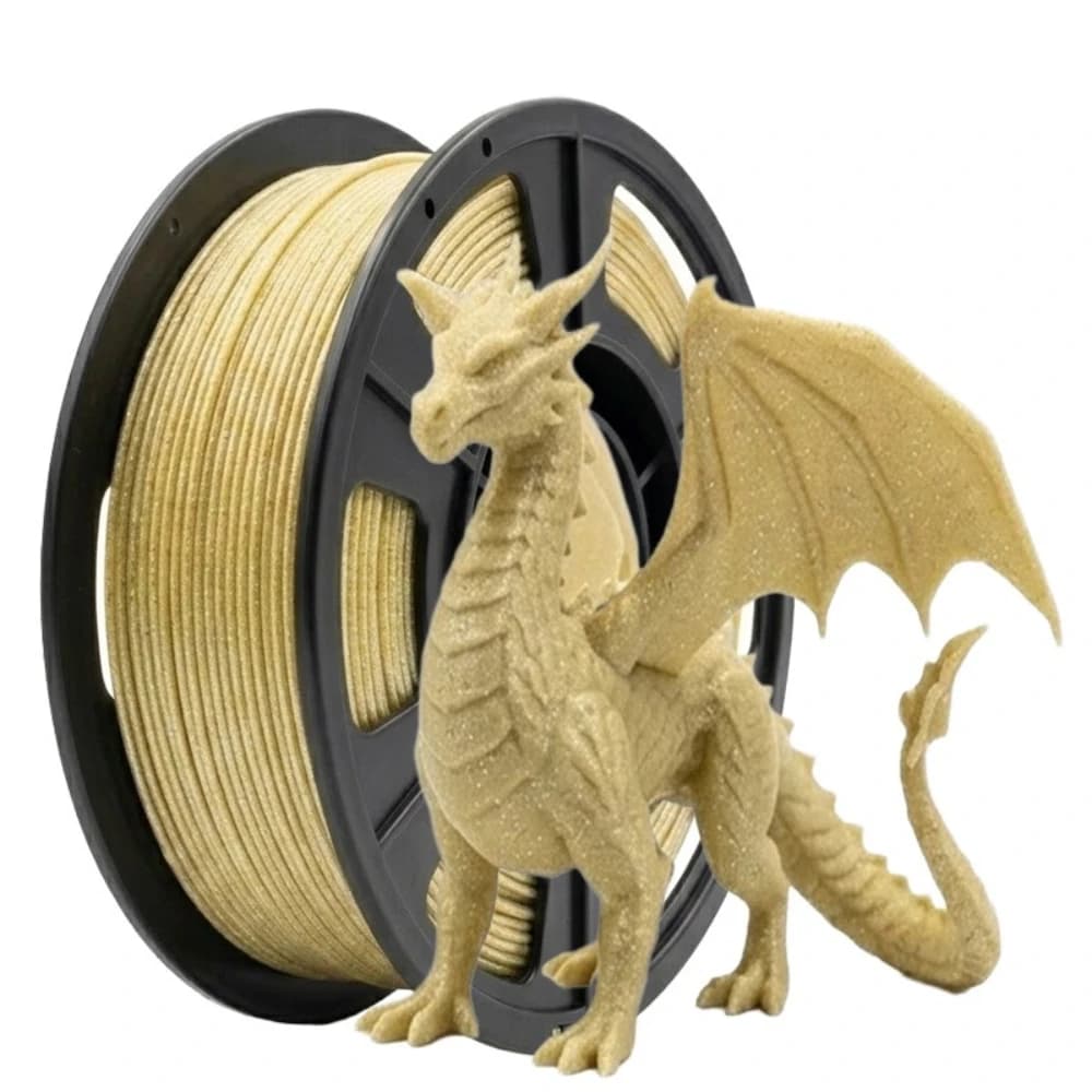 Filamento per Stampante 3D PLA Glitter Galassia 1.75mm, Filamento per Stampa 3D, Glitter Bianco Oro, 250g, Bobina