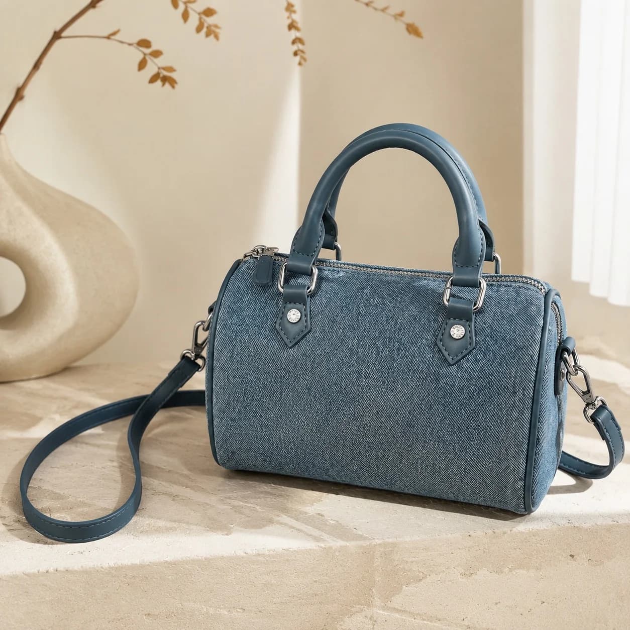 2026 New Denim Pillow Bag Luxury Bag Classic Handbag Shoulder Bag down details 21*15.5*12cm