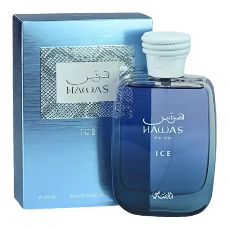 Hawas For Him Ice Eau de Parfum 100ml 3.38fl.oz Fragranza Maschile Acquatica Agrumata a Lunga Durata