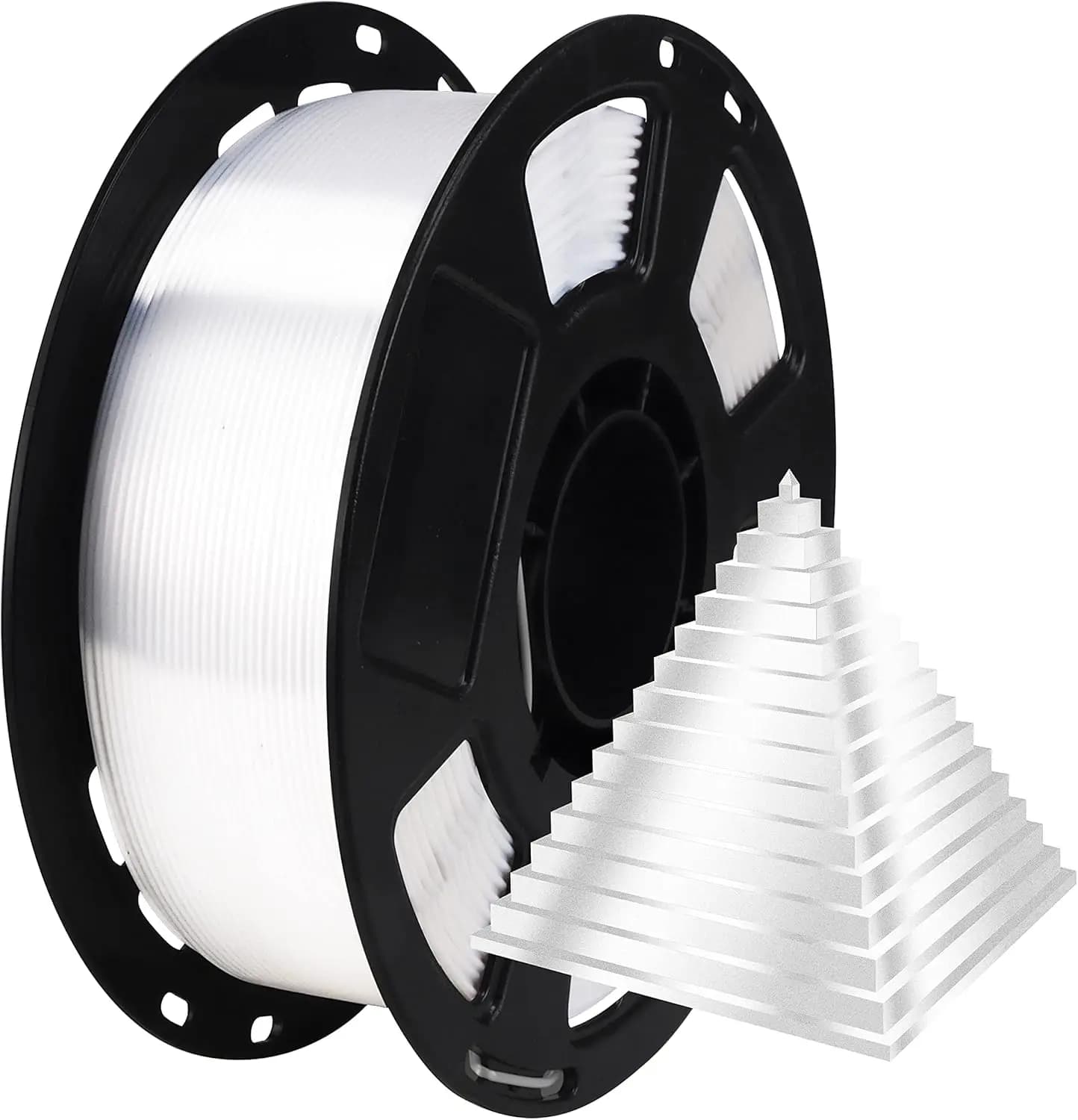 Filament PLA 1.75mm for 3D Printer with Polished Surface, PLA Filament Silk Effect 250g/500g 3D Printing Coil, White