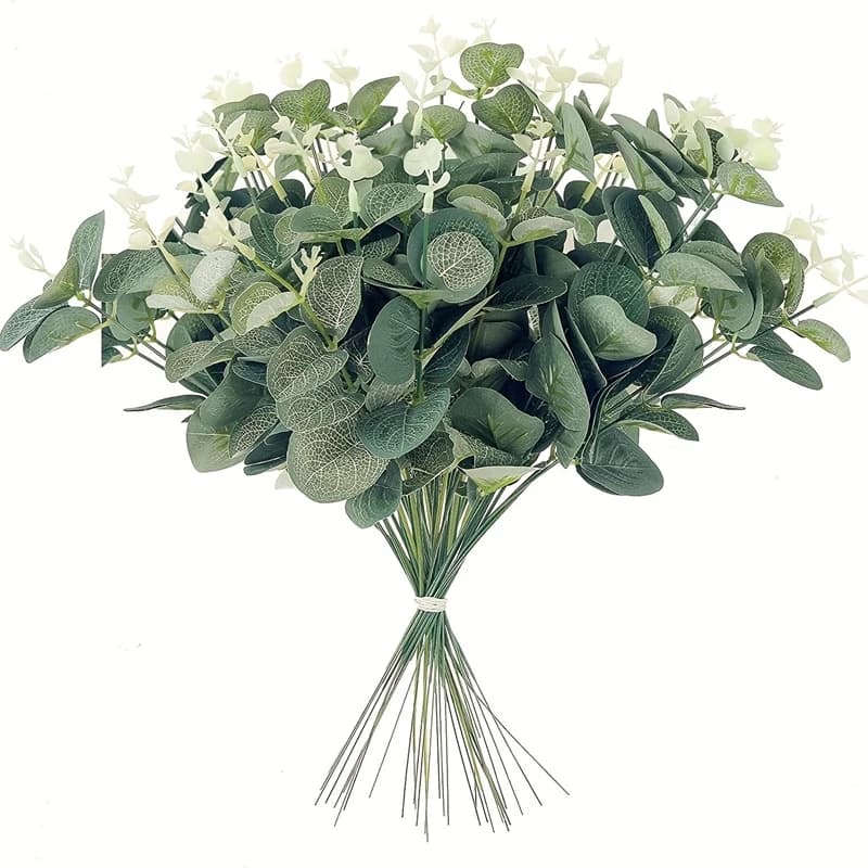 5/10/15 pieces flower bouquet of artificial eucalyptus plant fake garden wedding decoration for home decoration wedding garland accessories