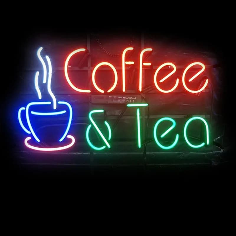 Insegna al neon Caffè Tè Ristorante Birra Bar Insegna Luce al neon Insegna Arcade Store Icona Luce Lampada artigianale Decorazione da parete Camera estetica