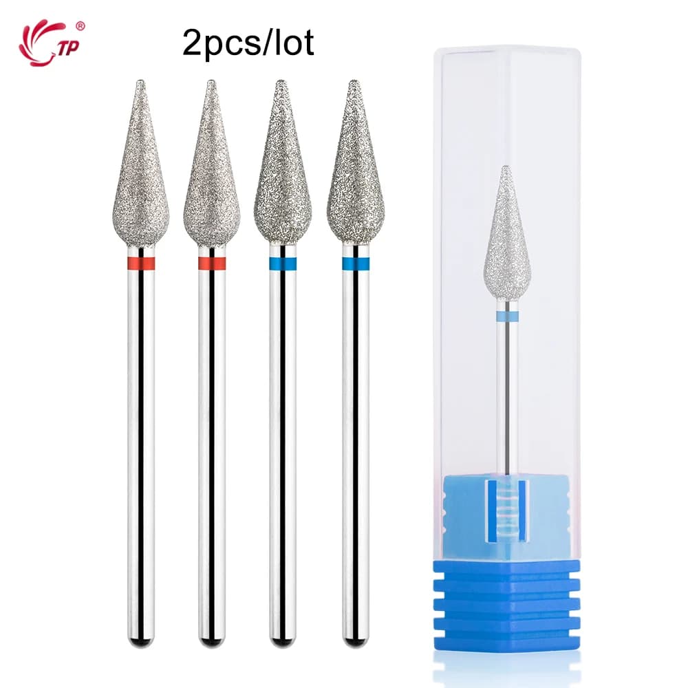 Set of 2 diamantate tips for TP nail cutter, professional and safe, for Russian manicure, for cuticles and dead skin