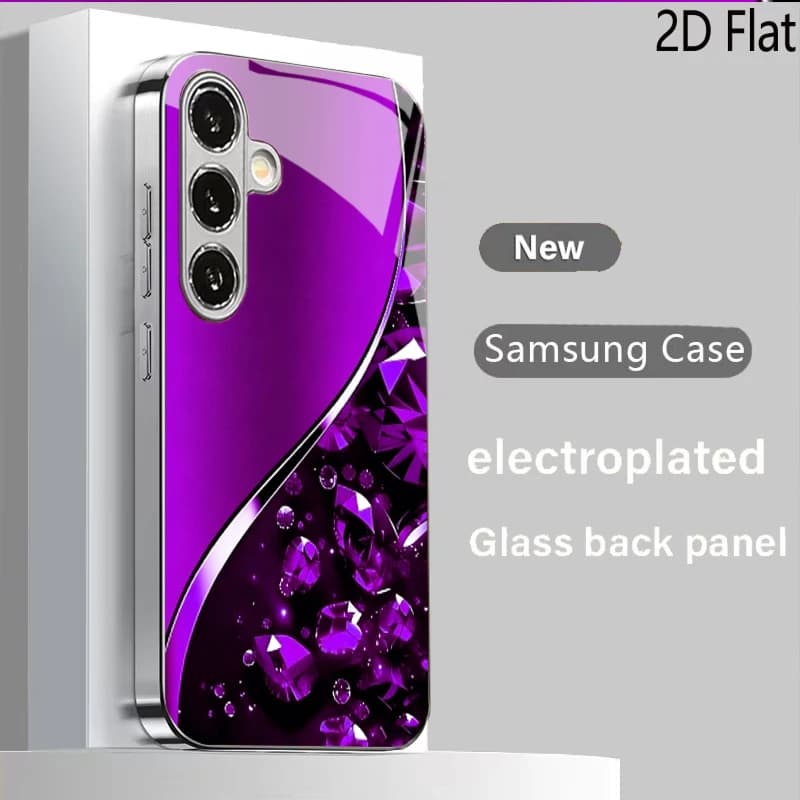 Purple Gemstone Background for Samsung Galaxy S26 S25 S24 S23 S22 S21 S20 Ultra PLUS FE A Series A55 A54 A34 A33 A15 14 13 A24 2