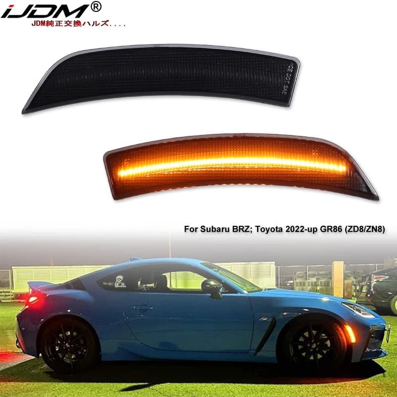 iJDM Auto LED Paraurti Luce di posizione laterale per Subaru BRZ 2022-up, per Toyota 2022-up GR86, Sostituisci OEM Singolo LED Side Marker anteriori