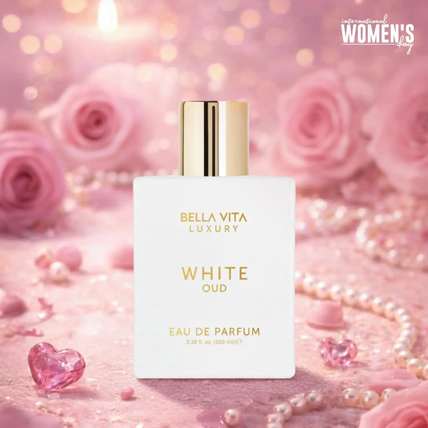Bellavita Luxury White Oud Eau de Parfum | 100 ml (3,4 fl.oz.) | Profumo per Uomo e Donna | Note Fruttate, Artemisia, Limone, Fresia e Tabacco | Fragranza Unisex a Lunga Durata