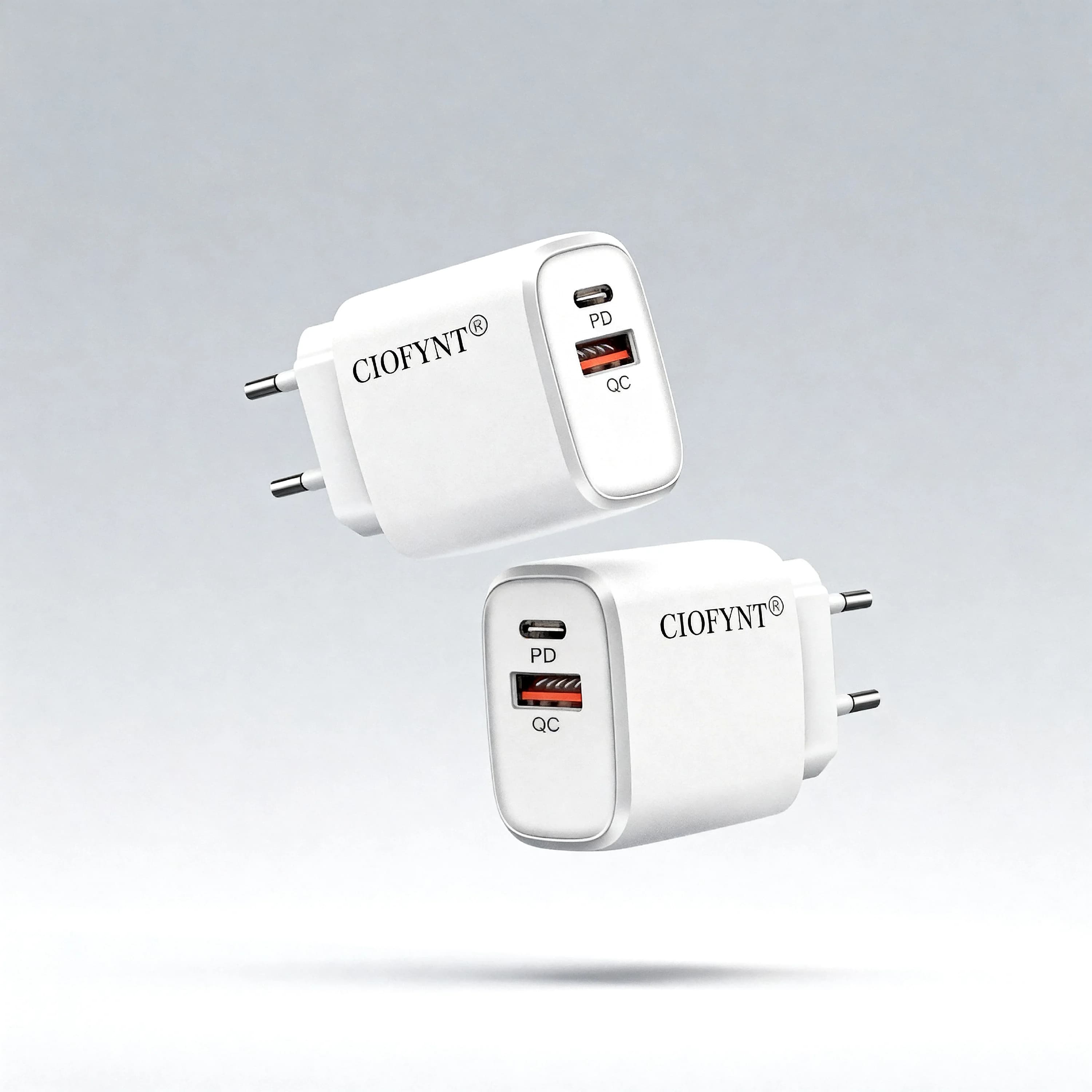 2Pcs 20W USB C Charger, PD 20W & QC 3.0 Fast Charger Adapter, Dual Port Type C Power Plug for iPhone 15/14/13, Samsung, Xiaomi,