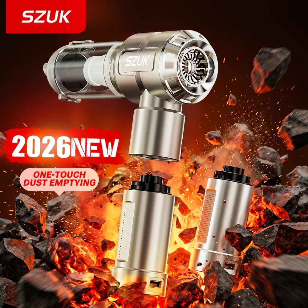 SZUK Nuovo Aspirapolvere per Auto Mini Soffiatore Multifunzione Potente Macchina per Pulizia Portatile con Luce LED Aspirapolvere Wireless