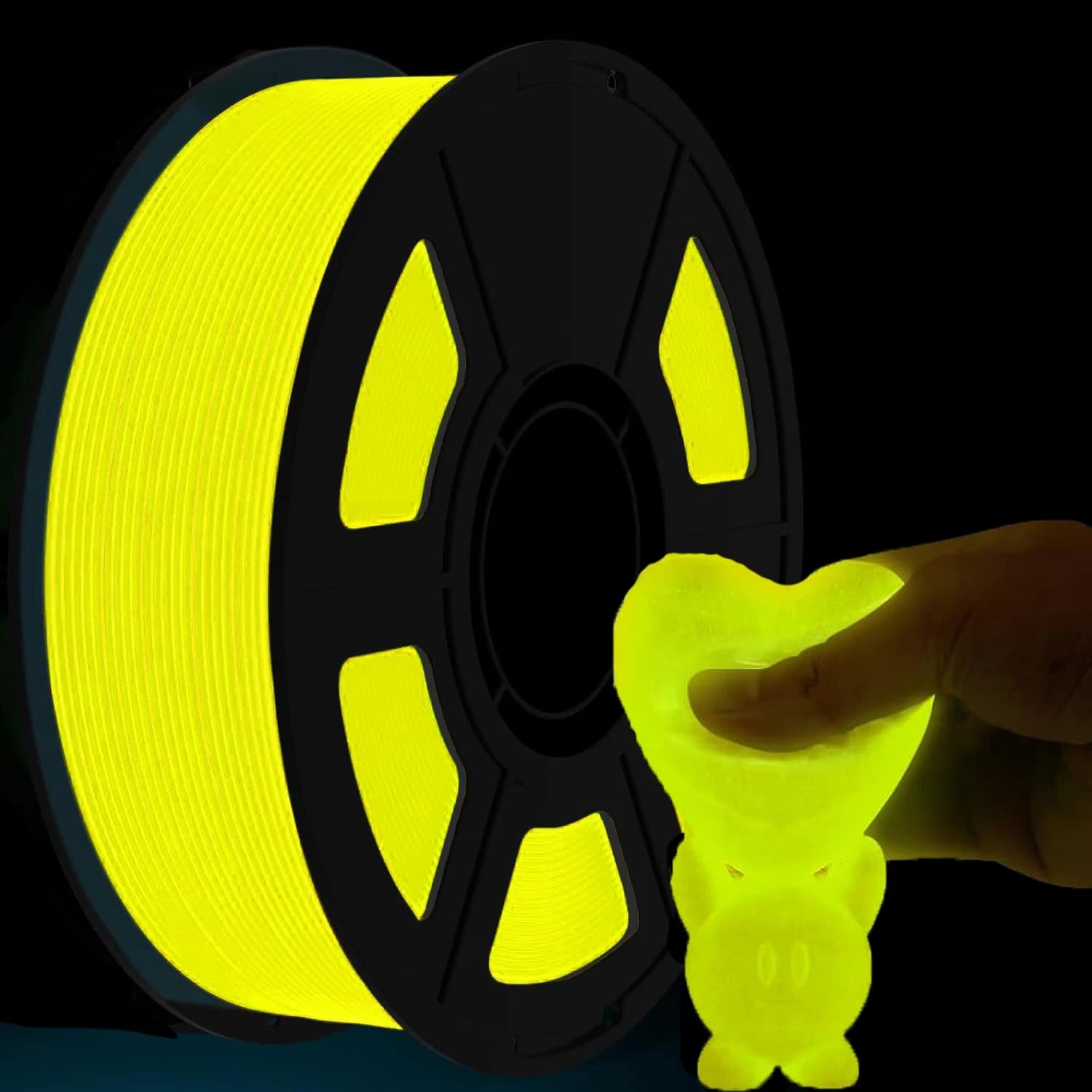 3D Printer Filament TPU 95A 1.75mm Fosforescent Yellow, 250g, Dimensional Accuracy +/- 0.03, 250m Coil