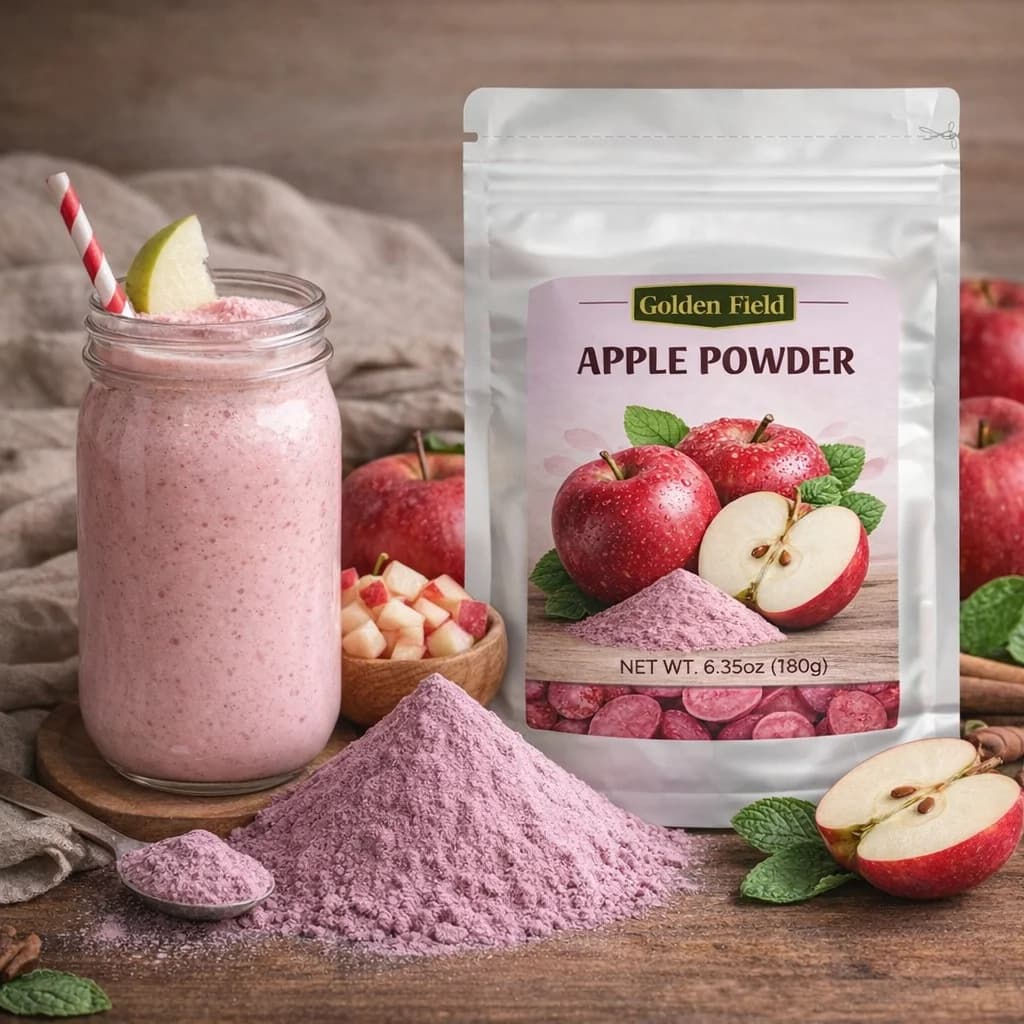 Polvere di Mela, Polvere di Frutta Pura, Liofilizzata, Senza Additivi, Polvere Fine, da Mele, 6.35oz