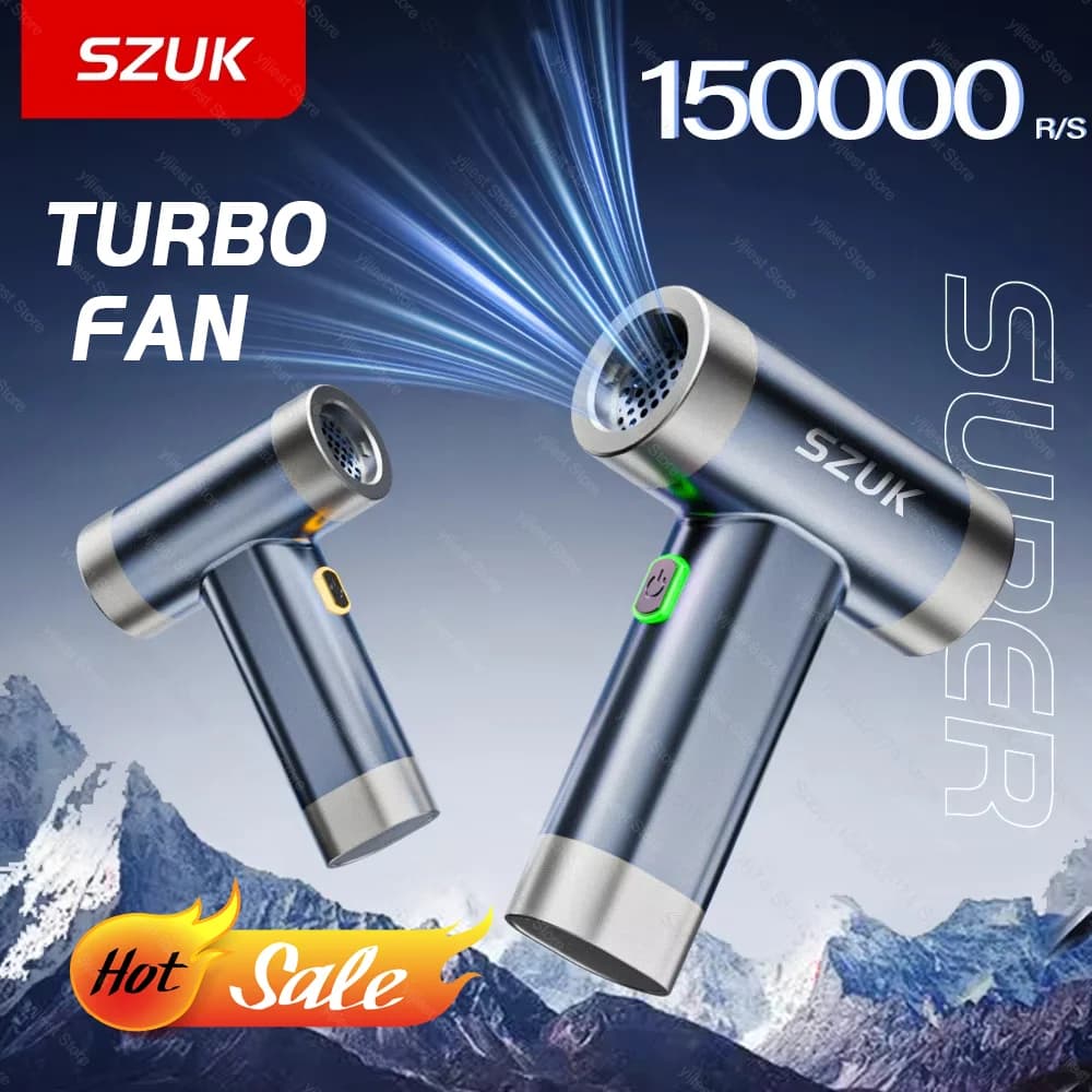 150000RPM Turbofan Ventilatore d'aria Mini Turbo Ventilatore Motore Brushless Ventilatore per condotto portatile Ricarica portatile Pulizia Aspirapolvere per auto