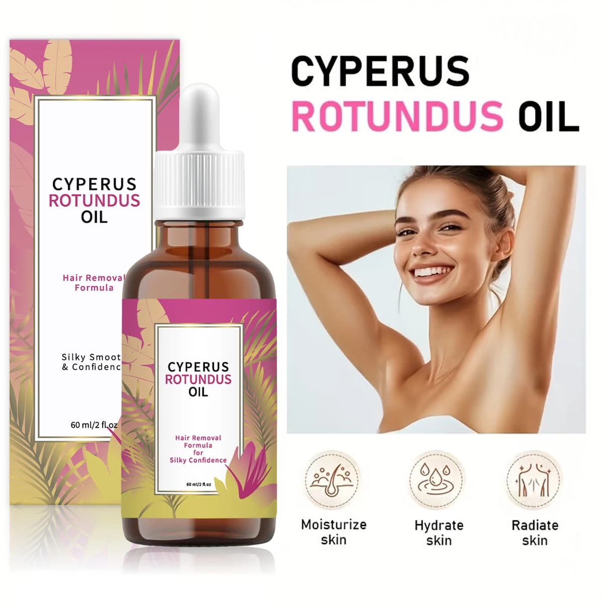BARUBT Fragrant Aconite Hair Removal Care Oil Flower scent Nourishing Moisturizing Body Moisturizing Massage essence Oil