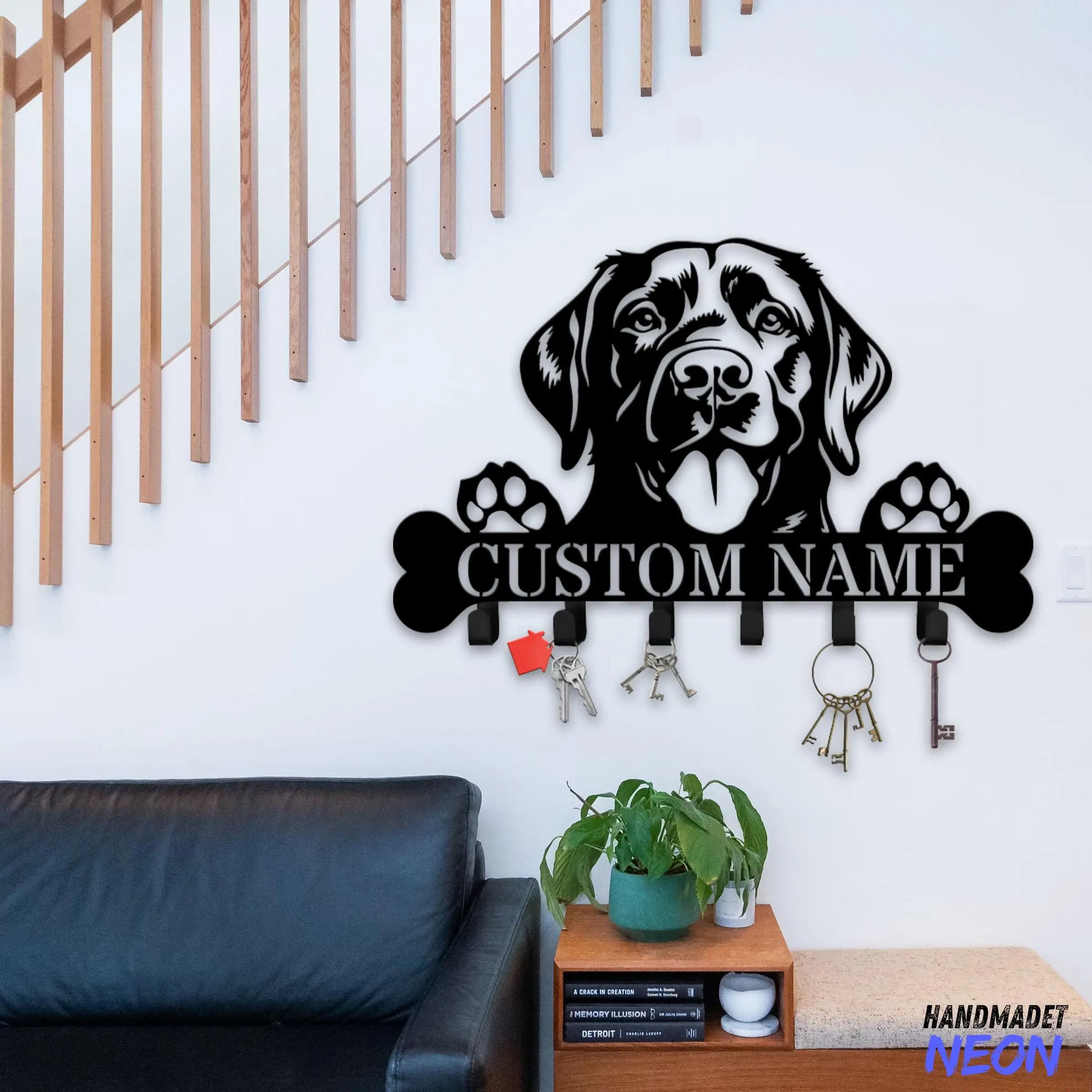 Wall Clasp Custom Labrador Retriever Shape, Metal Hooks in Wall, Clothes rack, Keyring, Dress Hook