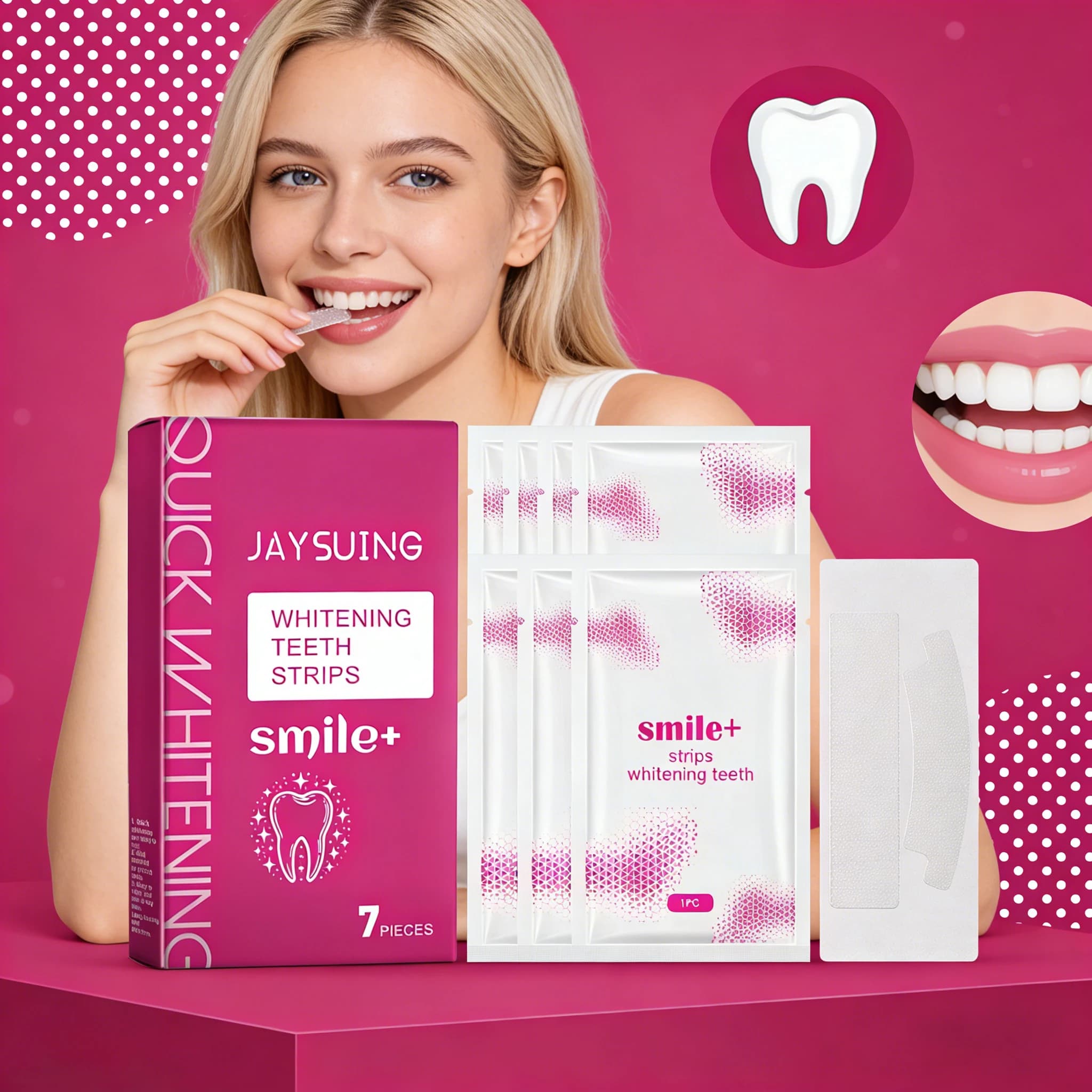 JAYSUING Tooth Whitening Strips, Improve Dental Whitening, Oral Cleaning Gel, Remove Macchies for a Bright Durable Smile