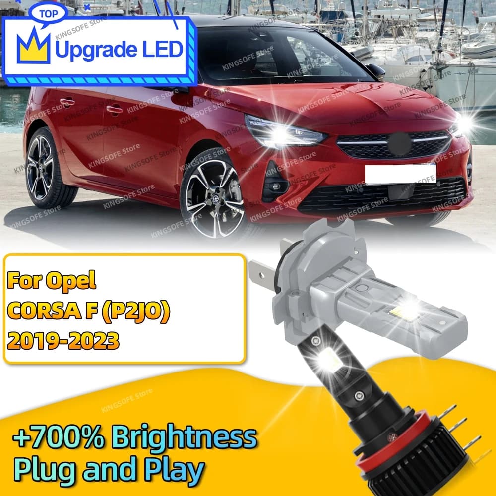 2/4 Pezzi Fari LED H7 H15 Lampade Turbo 30000LM Lampadine per Auto Senza Fili per Opel CORSA F P2JO 2019 2020 2021 2022 2023