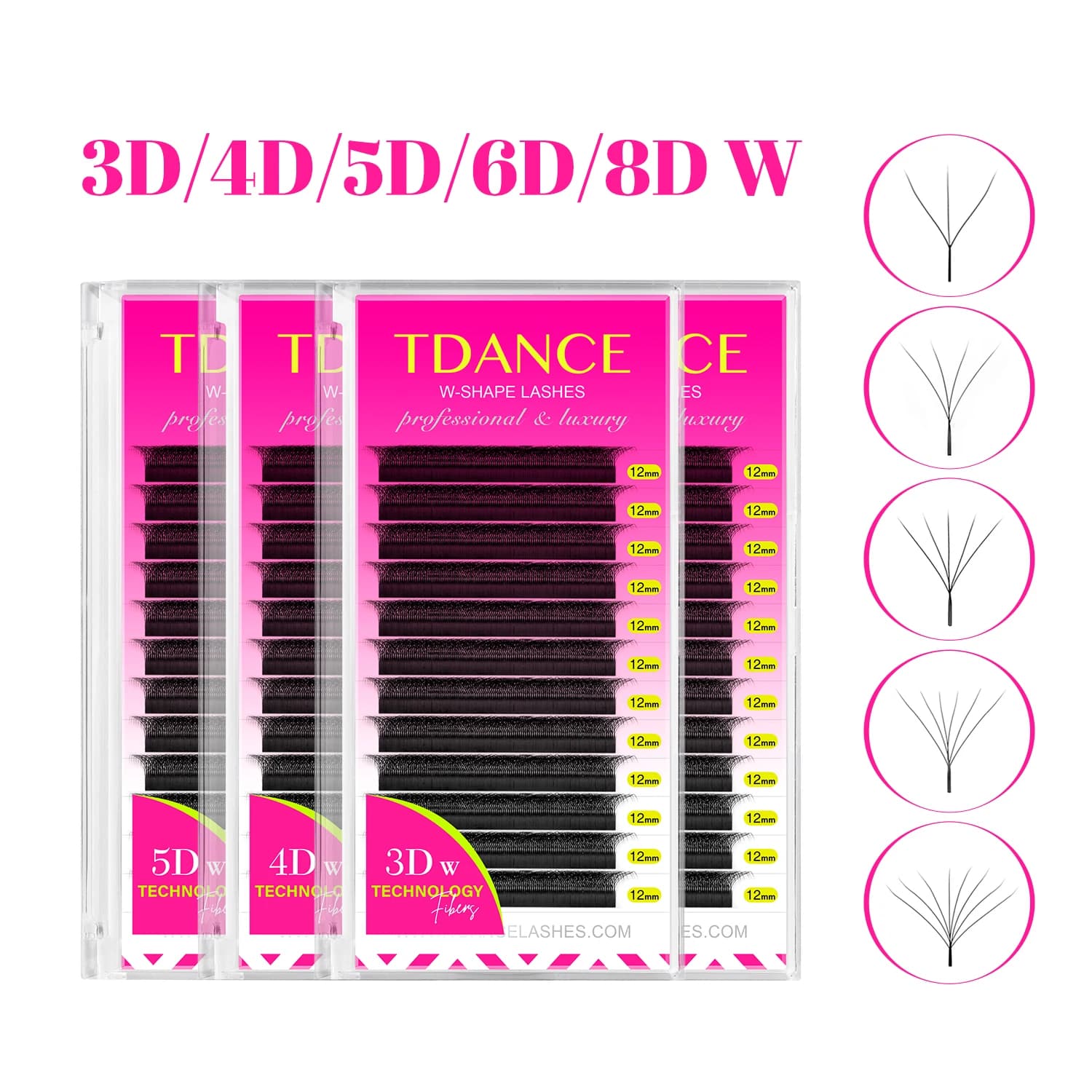 TDANCE 3D 4D 5D 6D Ventole prefabbricate Estensione ciglia W Stile Visone finto Naturale Morbido Fioritura Lash Fioritura automatica Volume Ciglia