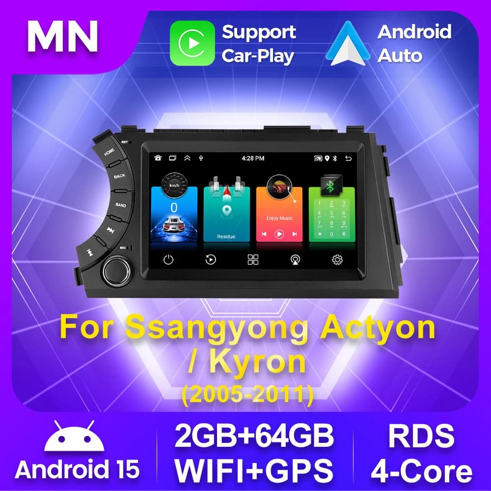 Navifly Android Car Radio Audio Video Plaver per Ssangyong Kyron Actyon 2005-2011 GPS Wireless CarPlay Auto sistemi intelligenti