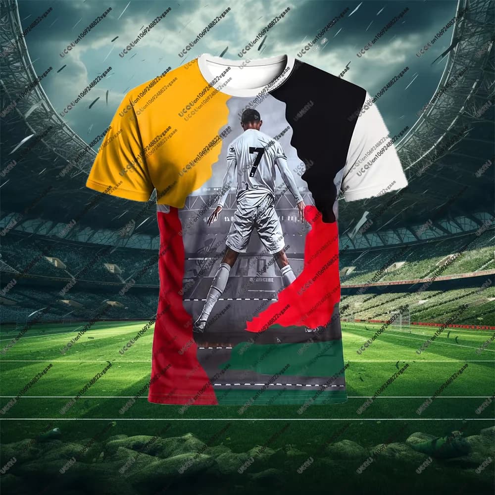 Maglia da calcio Tee Uomo Regalo maschile Calcio Ronaldo Casual Street Boys Abbigliamento sportivo quotidiano T Shirt Top P-Portugal Top ad asciugatura rapida Hot