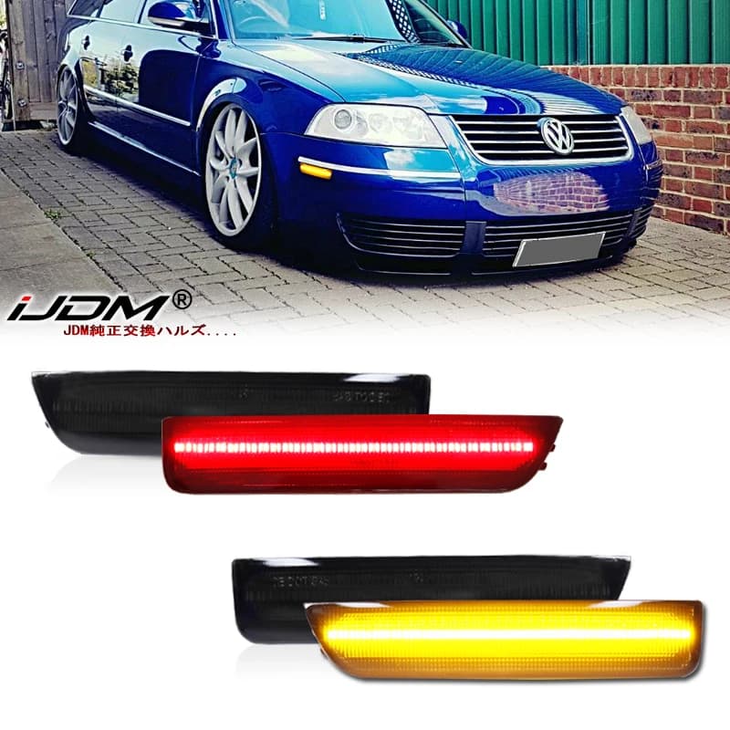 For Volkswagen Passat B5.5 Ambra/Rosso Full LED Strip Front side position light/rear direction indicators/guide lights 2001-2005