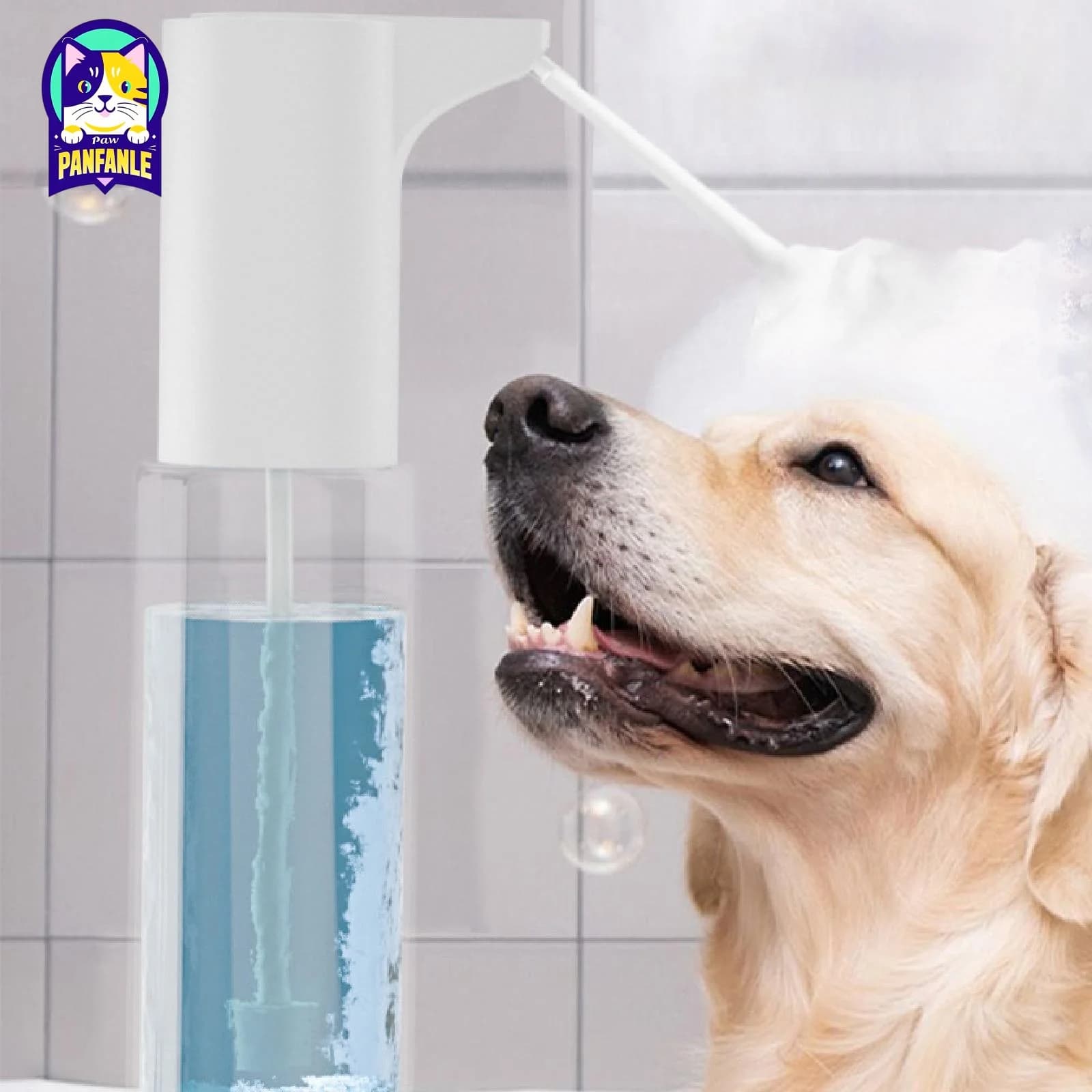Dispenser elettrico di sapone schiumogeno per il bagno di cani, applicatore di shampoo per cuccioli, strumento portatile per toelettatura di animali domestici con pompa