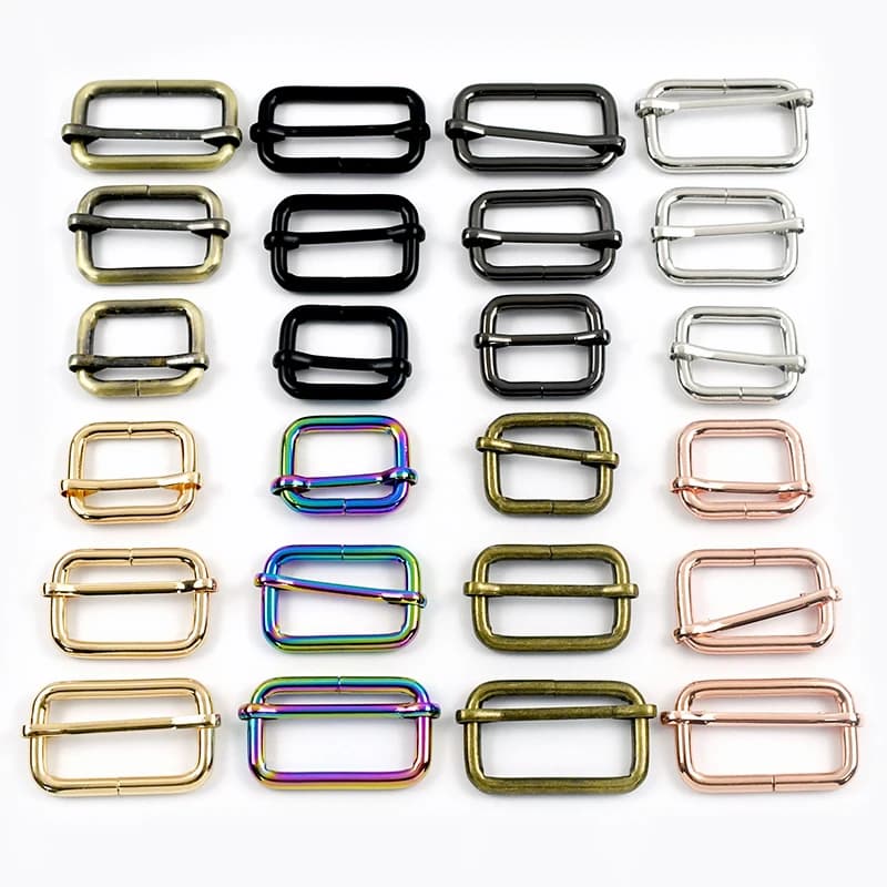 5/20 Pezzi Fibbie in Metallo da 20-50mm per Borse, Regolatori a Tre Vie, Chiusure a Rullo, Fibbie a Perno per Cinghie e Nastri, Accessori Fai-da-te