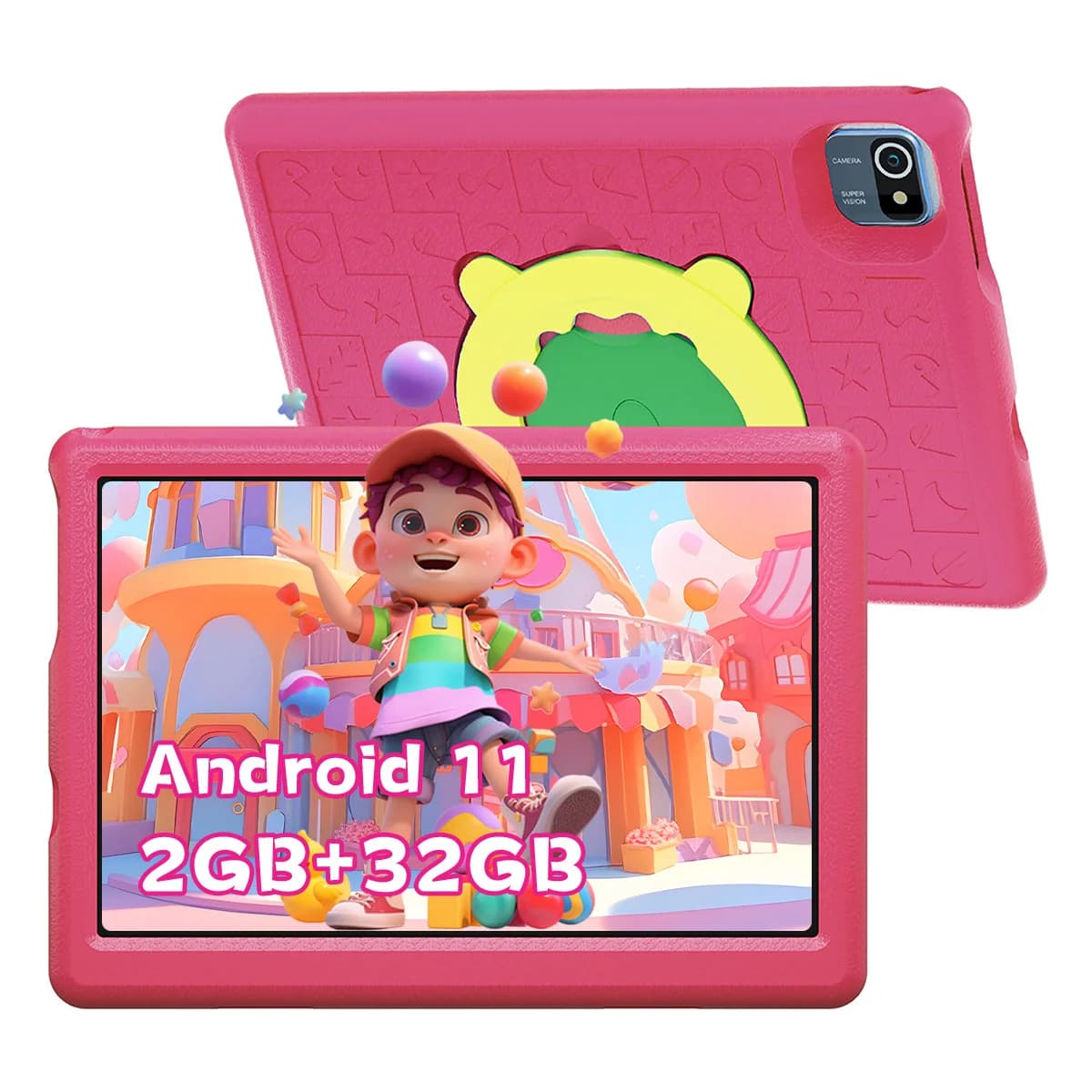 KT1008 Tablet for 10.1 inch Android 11 6GB RAM 64GB ROM 1TB Expand WiFi 6 HD display with eye protection for kid gift