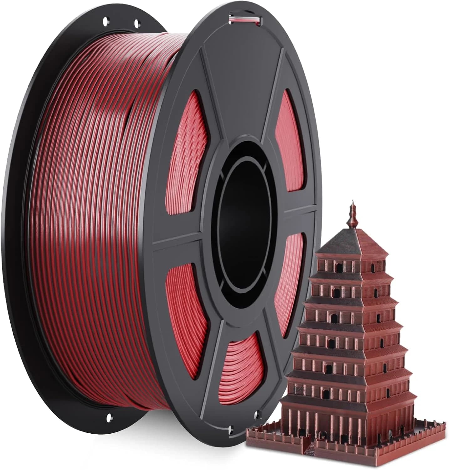 Filamento PLA Seta 1.75mm, Filamento per Stampante 3D Bicolore Seta Nero Rosso, Blu Verde, Blu Viola, Rosa Blu 250g