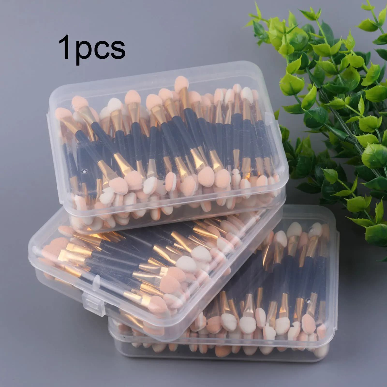 50 Pieces/Set Applicators Double Toe Toe Pins Premium Soft, Disposable Brushes Door Holders for Makeup Eyes