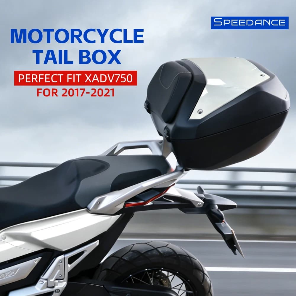 Bauletto posteriore per moto 50L, adatto per 2 caschi, valigia portaoggetti da viaggio con staffa di montaggio per Honda XADV750