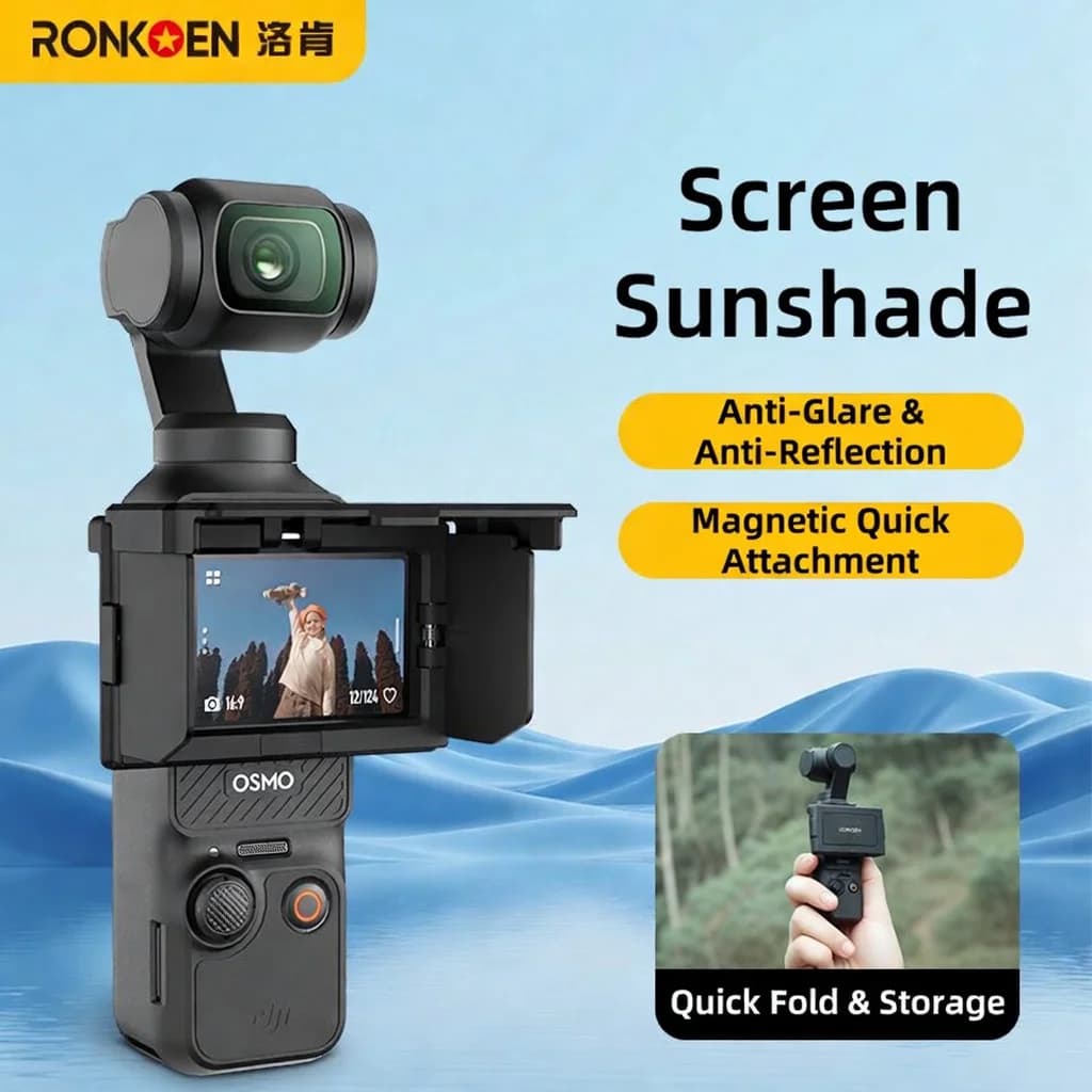 Ronkoen for DJI Osmo Pocket 3: Magnetic Parasol Lightweight Anti-Reflective (14g) - Accessories for Action Camera