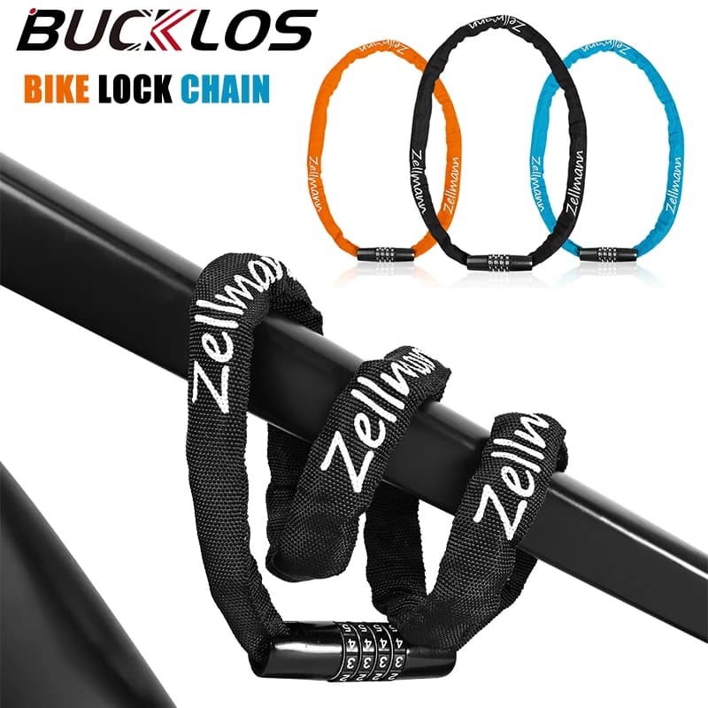 BUCKLOS Lucchetti per biciclette Lucchetto per bici da strada MTB Lucchetto a catena antifurto per carichi pesanti per lucchetti a catena con password per bicicletta per scooter moto