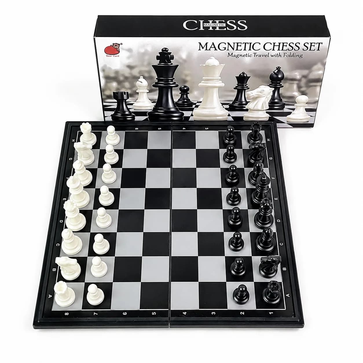 25x25cm Folding Magnetic Chess Set Black White Board Game with Carry Box Safe Portable Travel Educational Puzzle Toy Gift