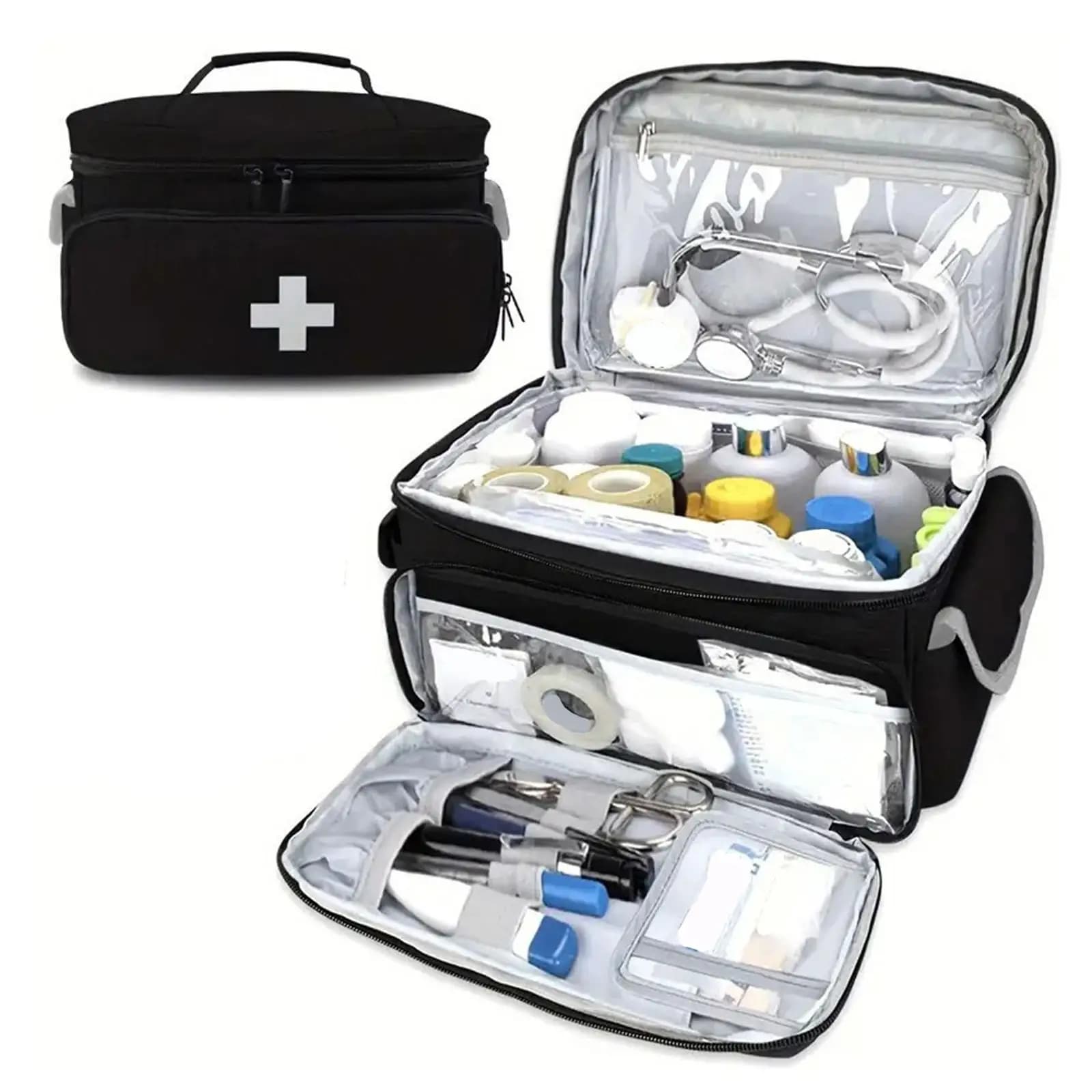Borsa di pronto soccorso Borsa di pronto soccorso medica professionale vuota per organizer per escursioni a casa all'aperto per custodia per forniture mediche di emergenza