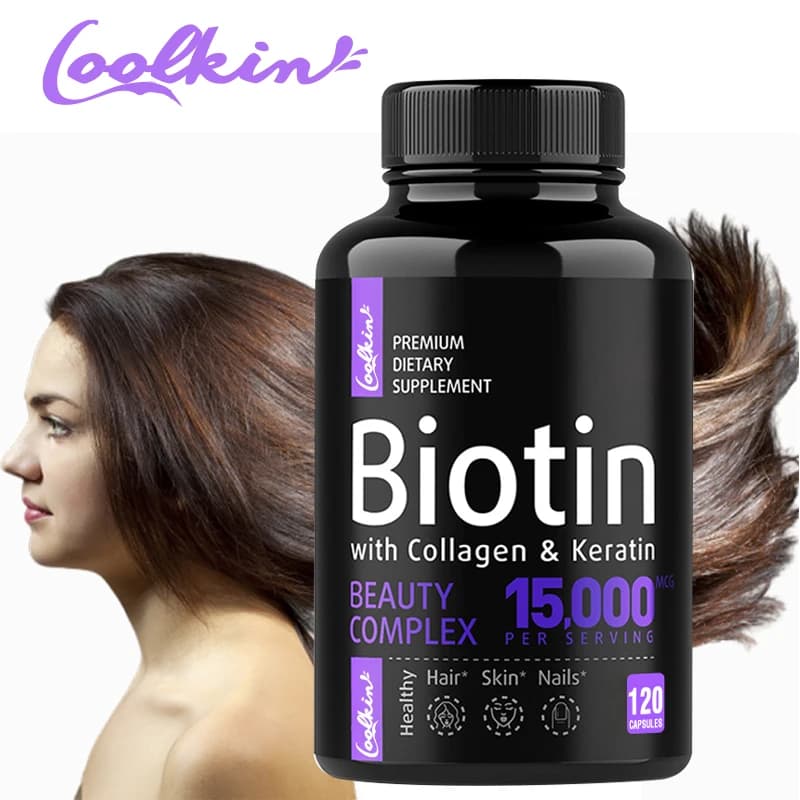 Collagen capsules to biotin - Helps improve healthy hair, skin, nails, antioxidant - 120 capsules