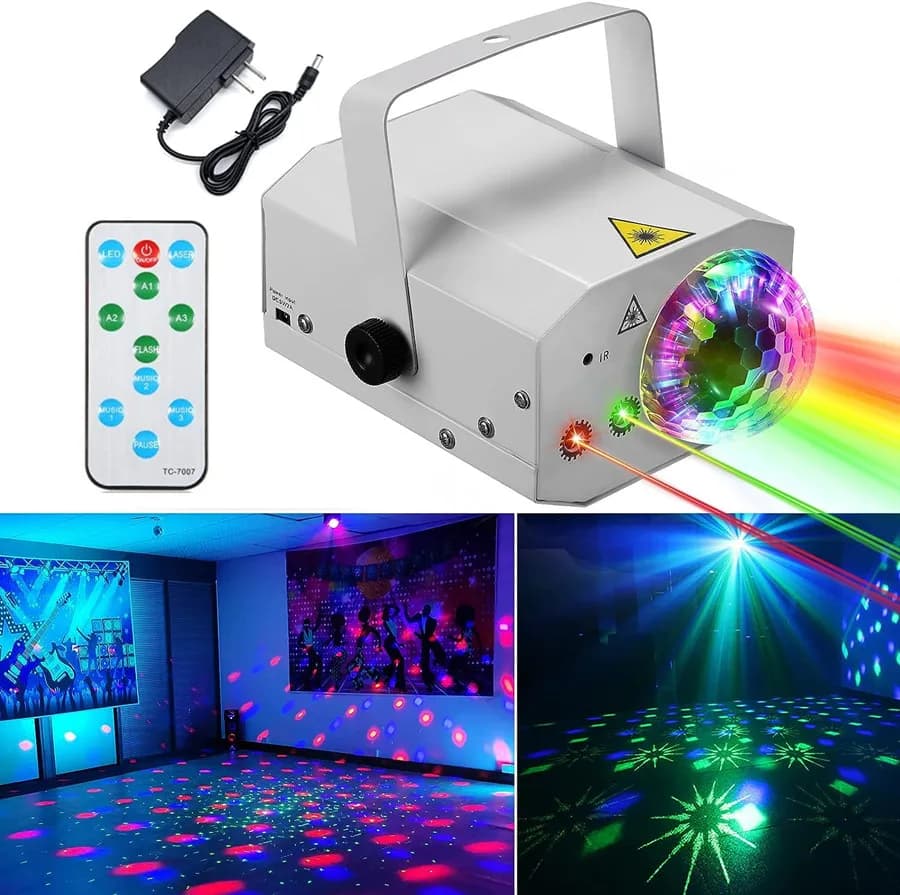 DJ Disco Ball Stage Light Party Proiettore di luce laser RGB Strobe Party Club Natale Casa Decorazione natalizia Luce